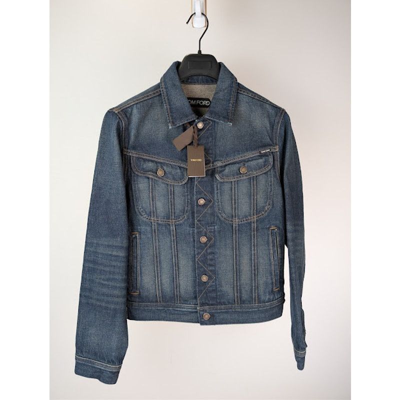 Tom Ford o1rshd1 Iconic Denim Jacket in Strong High / Low Blue Size US M / EU 48-50 / 2 - 2 Thumbnail