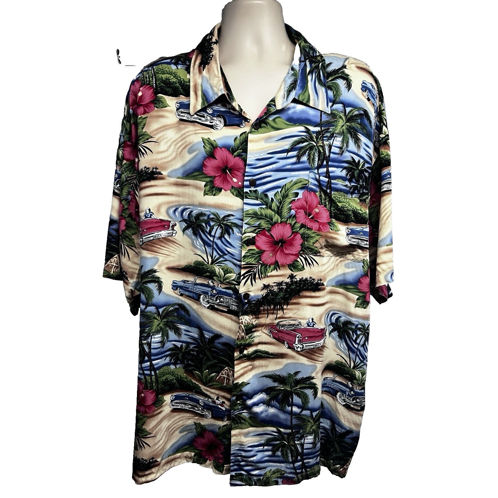 Big Dogs Big Dogs Vintage Hawaiian Floral Button Up Shirt 3X Pocket Size US XXL / EU 58 / 5 - 1 Thumbnail
