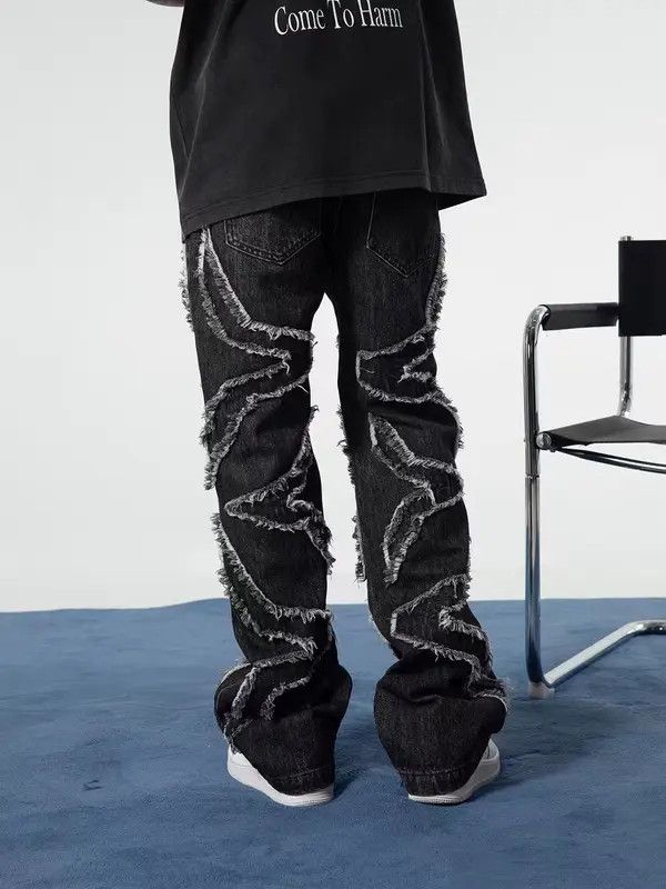 VIBE Retro star heavy washed raw edge jeans Size US 32 / EU 48 - 4 Thumbnail