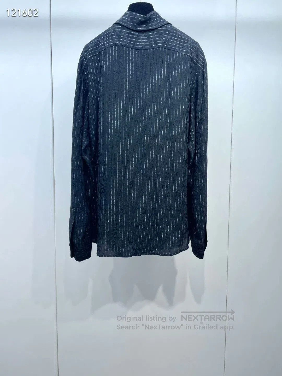 Chanel Chanel Black Striped Silk Shirt. Size XXS / US 00 / IT 34 - 2 Thumbnail