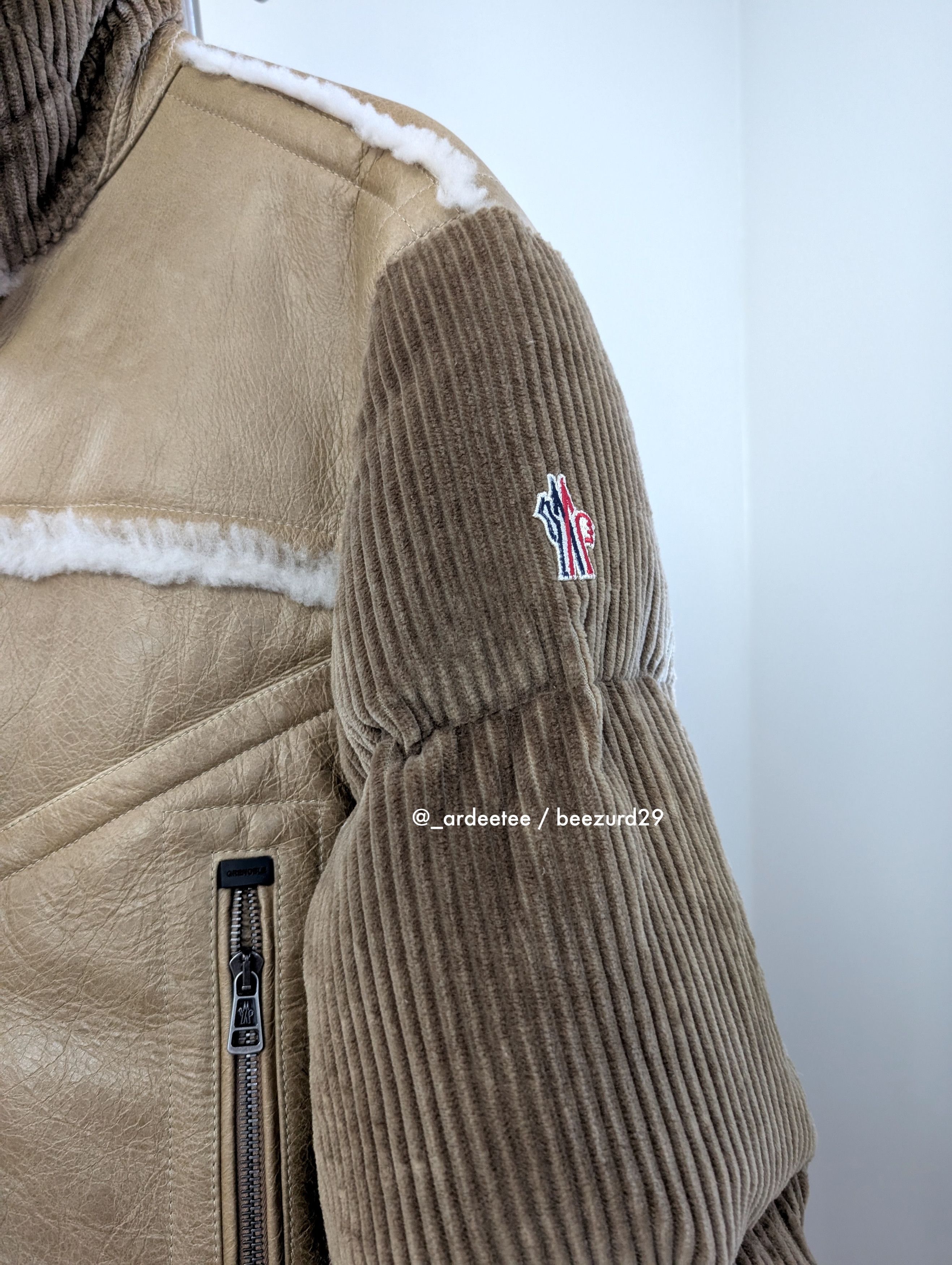 Moncler Grenoble *NEW* $8K SHEARLING LEATHER/DOWN ARGENS PUFFER JACKET Size US M / EU 48-50 / 2 - 6 Thumbnail