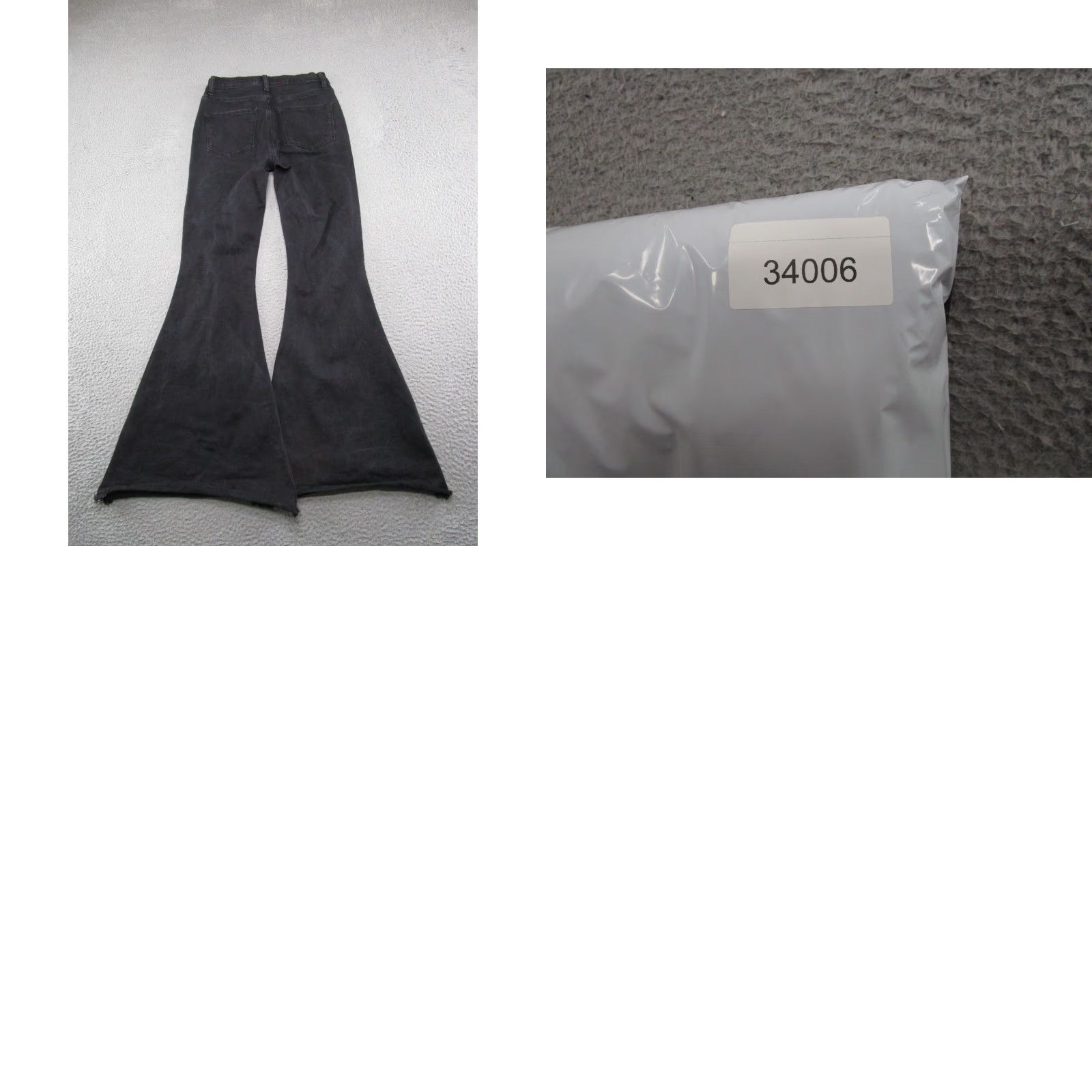 Vintage Zenana Women's Black Denim Button Fly Bell Bottom Flared Jeans Size 28 Distress Size 28" / US 6 / IT 42 - 9 Thumbnail