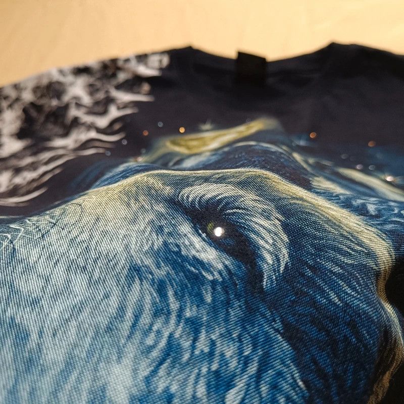 Vintage Vintage 90s Black Tshirt Wolf Moon Print Double Sided XL Size US XL / EU 56 / 4 - 5 Thumbnail