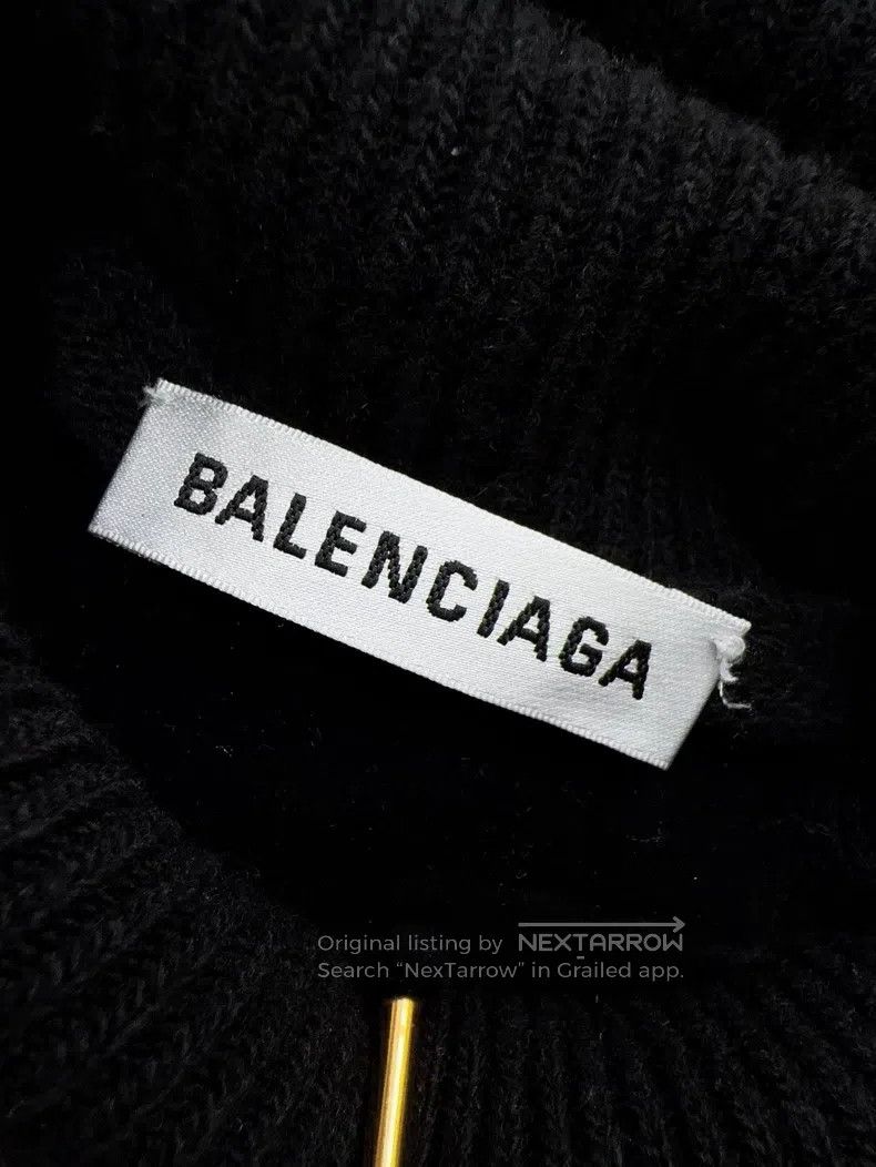 Balenciaga Balenciaga Black Red Double B Letter Logo Cashmere Black T Size XXS / US 00 / IT 34 - 6 Thumbnail