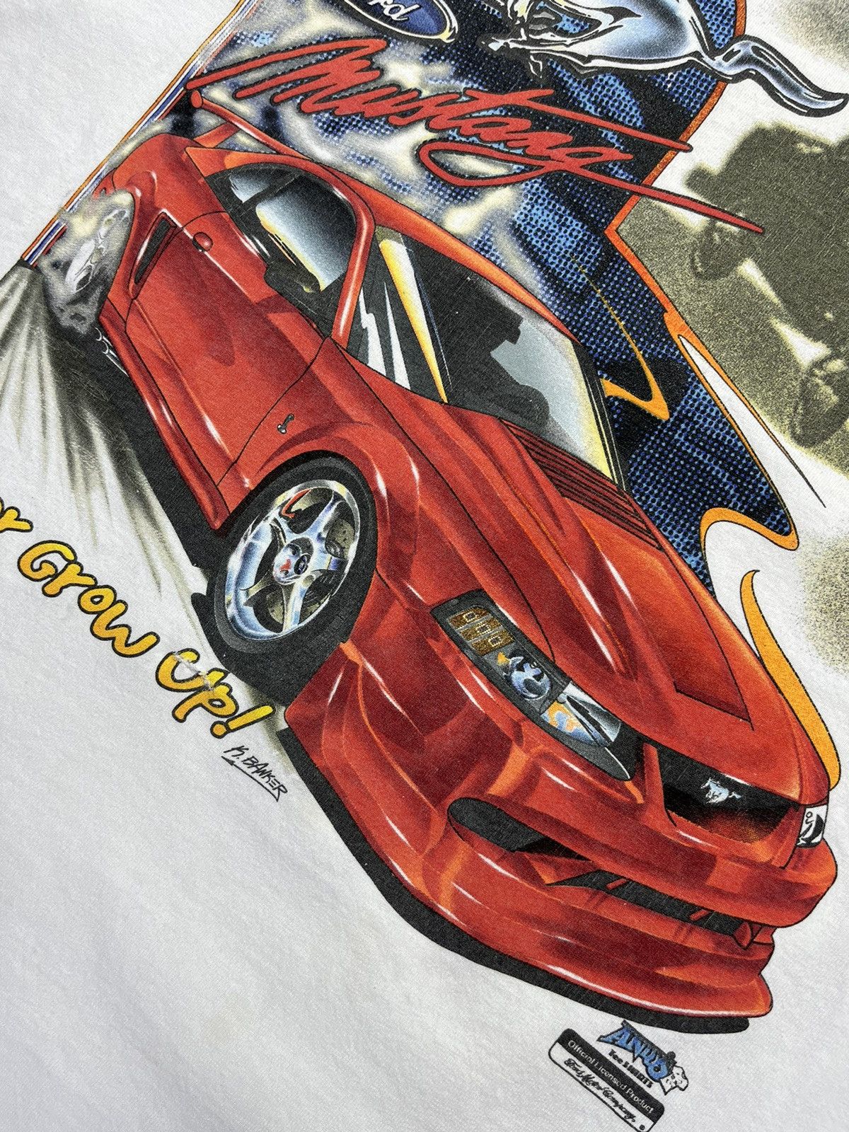 Vintage Vintage 90s Mustang 4th generation graphic tee Size US M / EU 48-50 / 2 - 6 Thumbnail