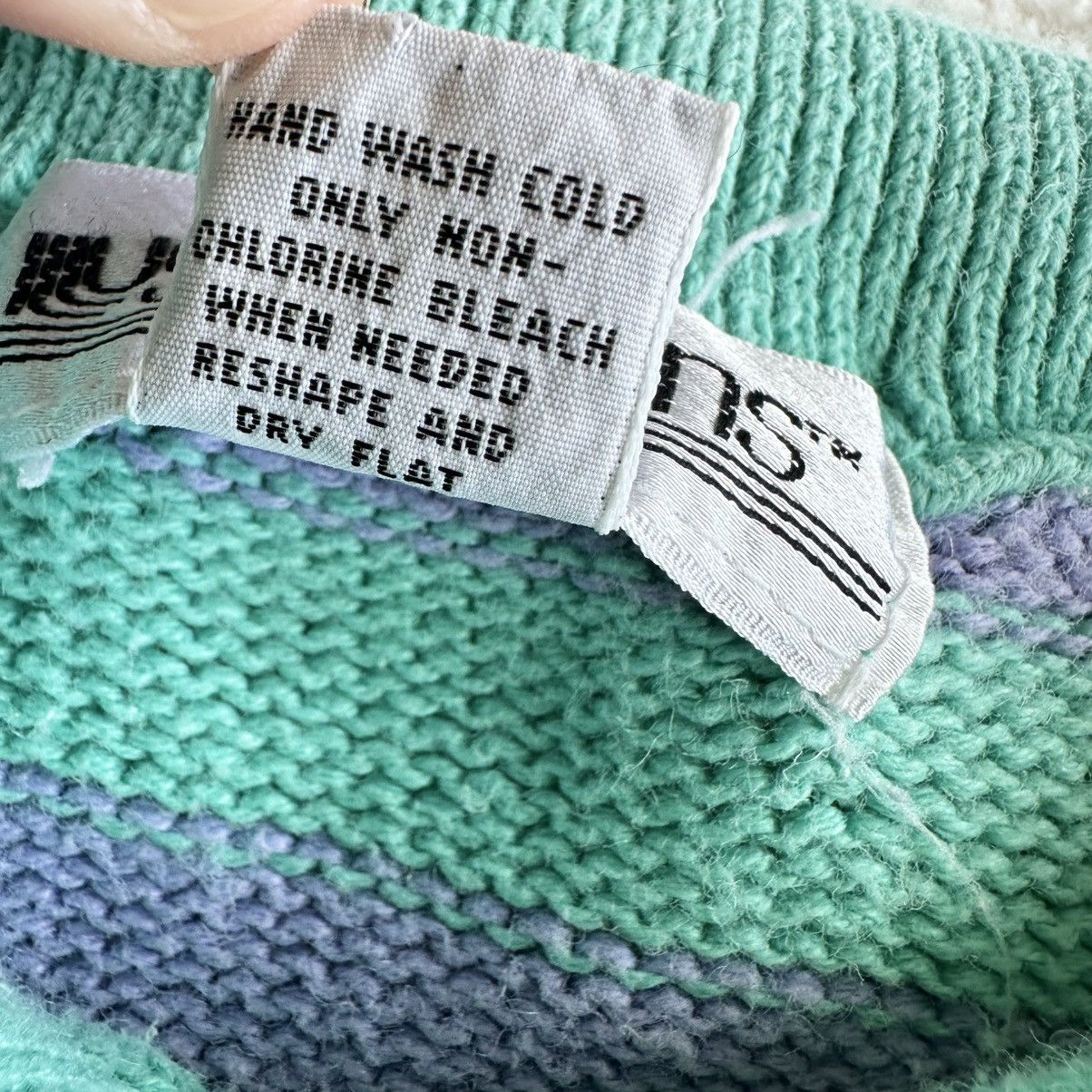 Other Vintage Striped Sweater Womens Large Green Purple Collared Size L / US 10 / IT 46 - 9 Thumbnail