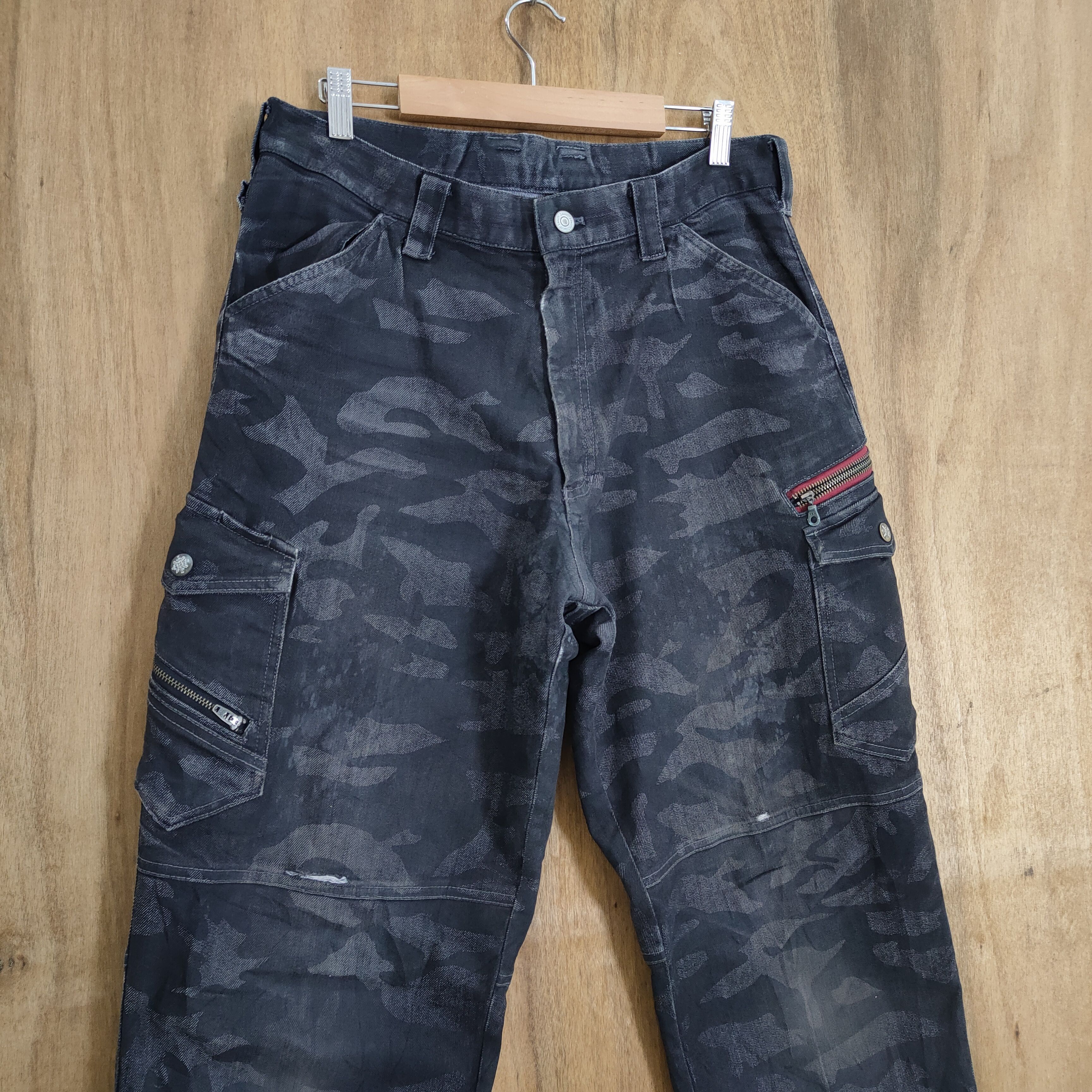 Japanese Brand × Vintage VINTAGE JAWIN BLACK CAMO CARGO PANTS Size US 33 - 6 Thumbnail
