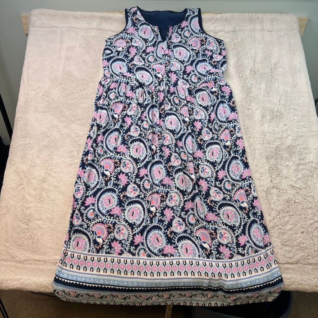 Talbots Talbots Women Dress 14W Paisley Floral Maxi Dress Beach Boho Size XL / US 12-14 / IT 48-50 - 2 Thumbnail