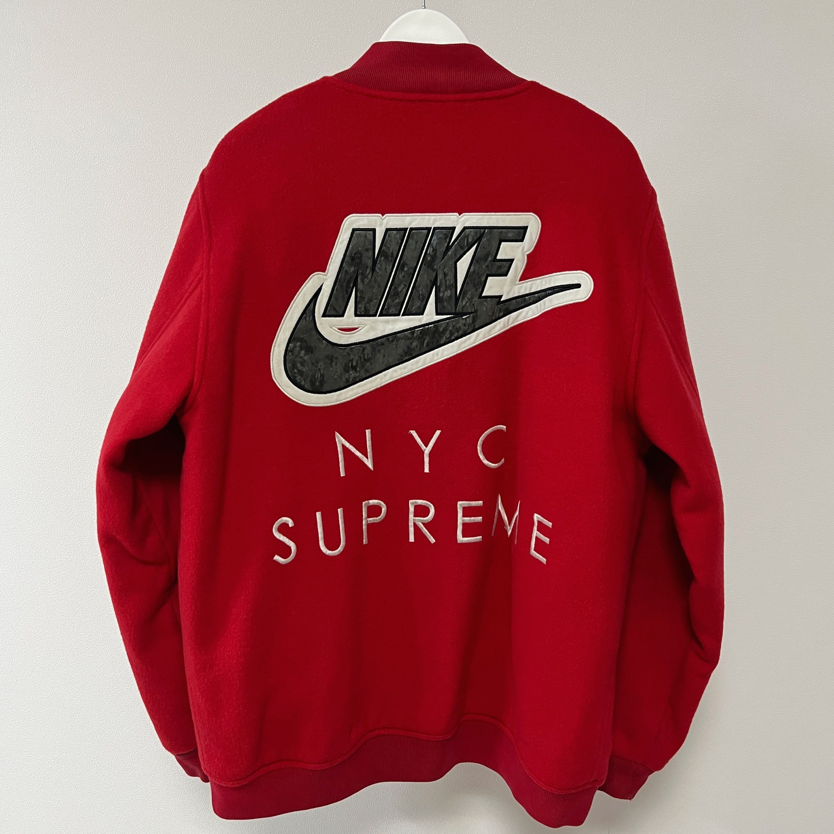 Nike × Supreme Supreme Nike SB Varsity Jacket Red 2007 Size US XL / EU 56 / 4 - 1 Thumbnail