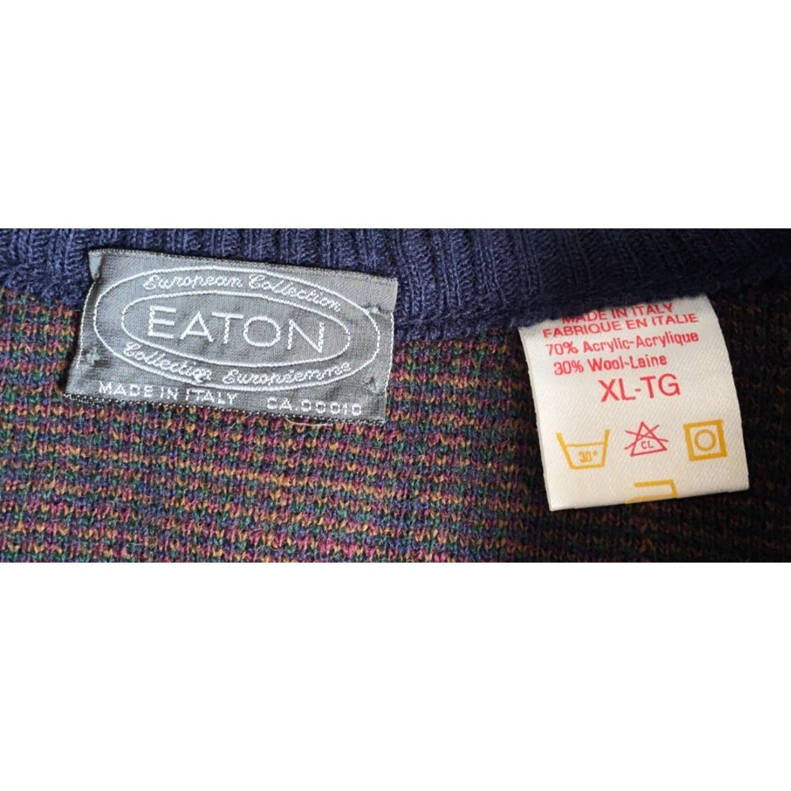 Vintage VINTAGE Eaton Plaid Paisley Sweater Vest Men XL Blue Italy Knit Wool Blend Size US XL / EU 56 / 4 - 3 Thumbnail
