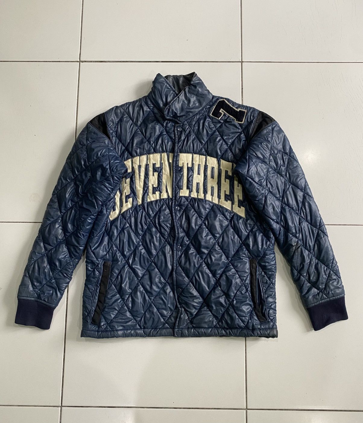 Japanese Brand Vintage Japanese Seven Three R quilted blue Jackets Size US L / EU 52-54 / 3 - 1 Thumbnail