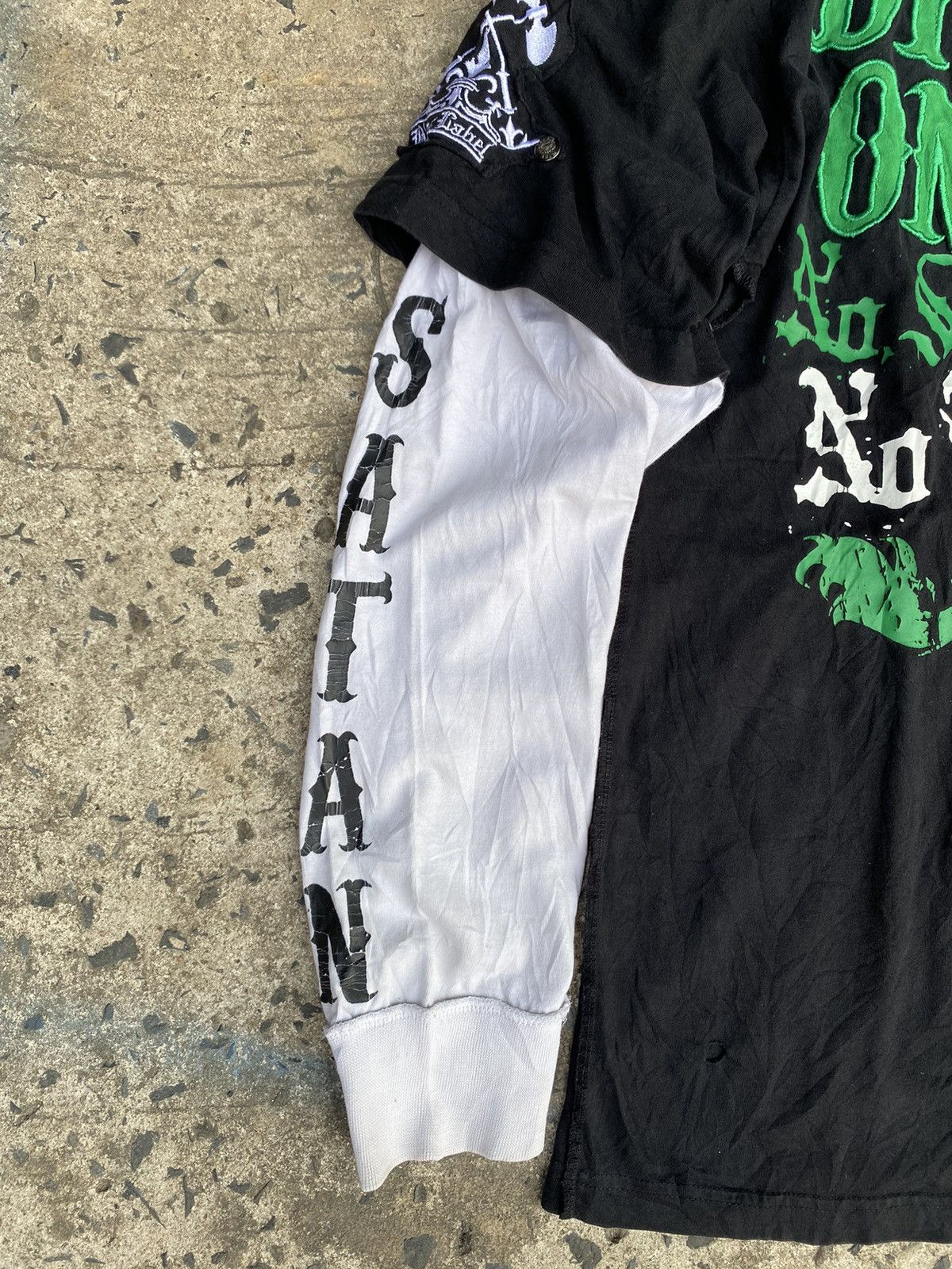 Le Grande Bleu (L.G.B.) Satans Souls Double Layer gothic Punk poem longsleeve Size US L / EU 52-54 / 3 - 4 Thumbnail