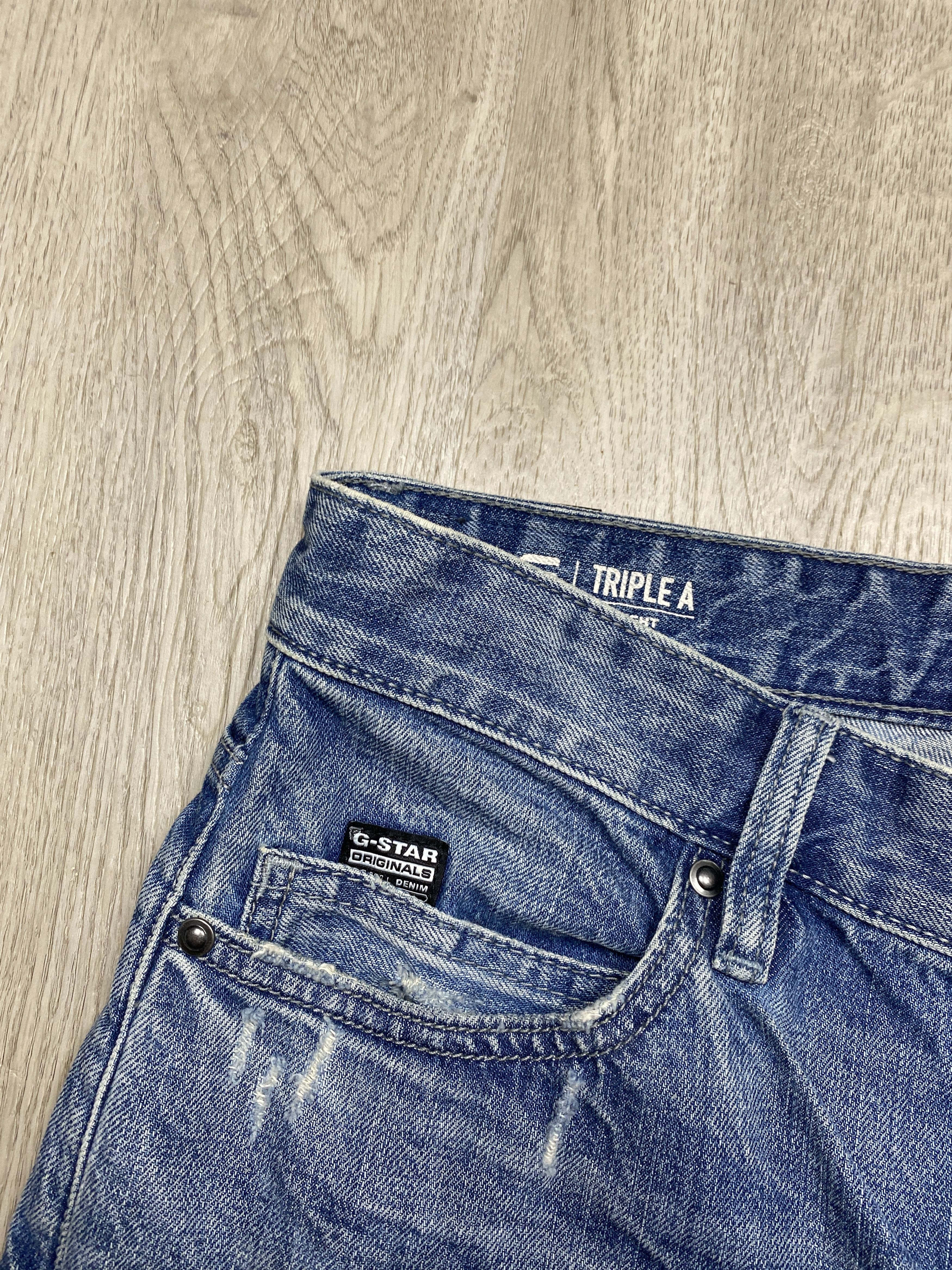 G-Star G Star Raw Vintage Mens Triple A Denim Shorts Jeans Size US 32 / EU 48 - 3 Thumbnail
