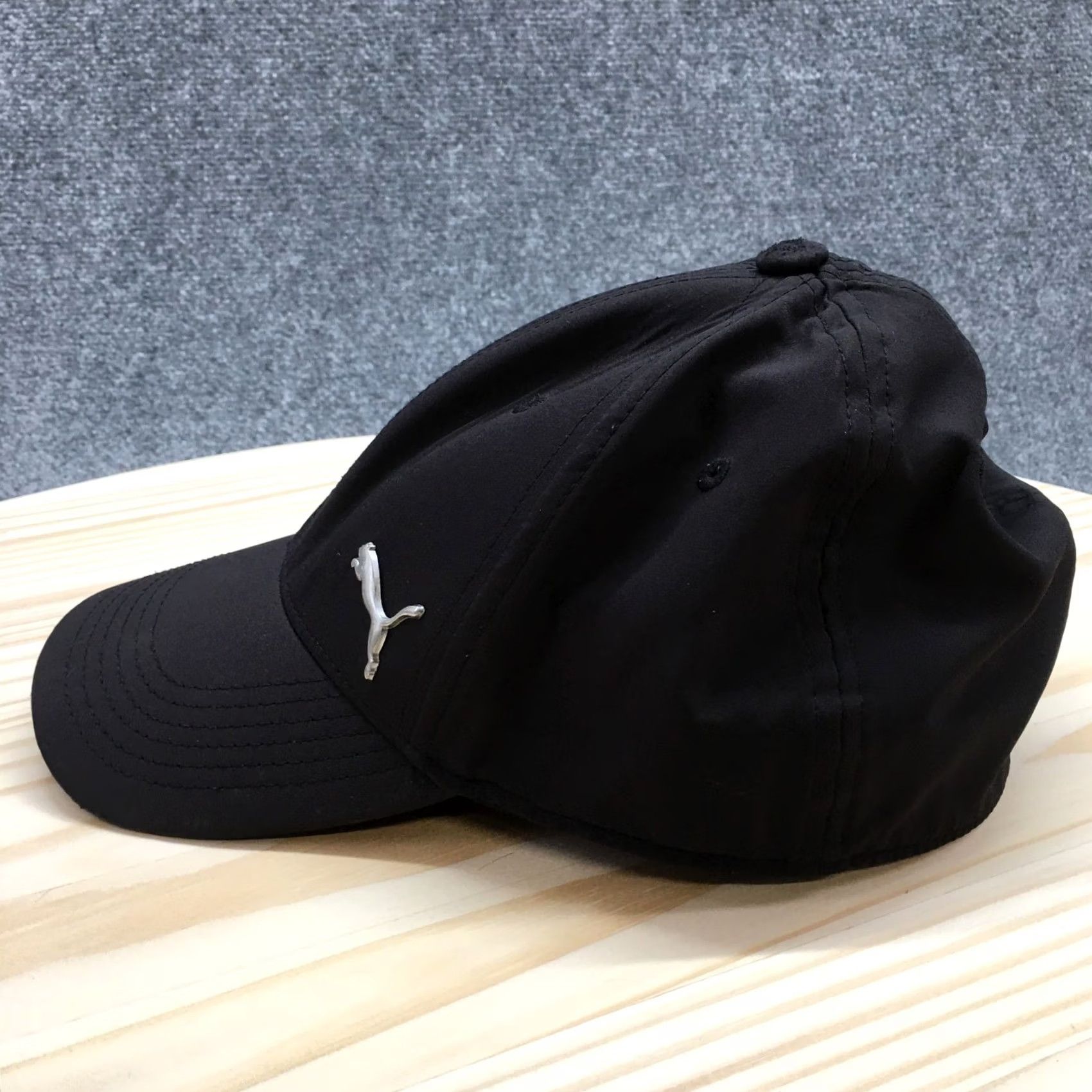 Puma Puma Fitted Cap Hat L/XL Black Curved Bill Metal Evercat Front Embroidered Rear Baseball Cap Mens Size ONE SIZE - 7 Thumbnail