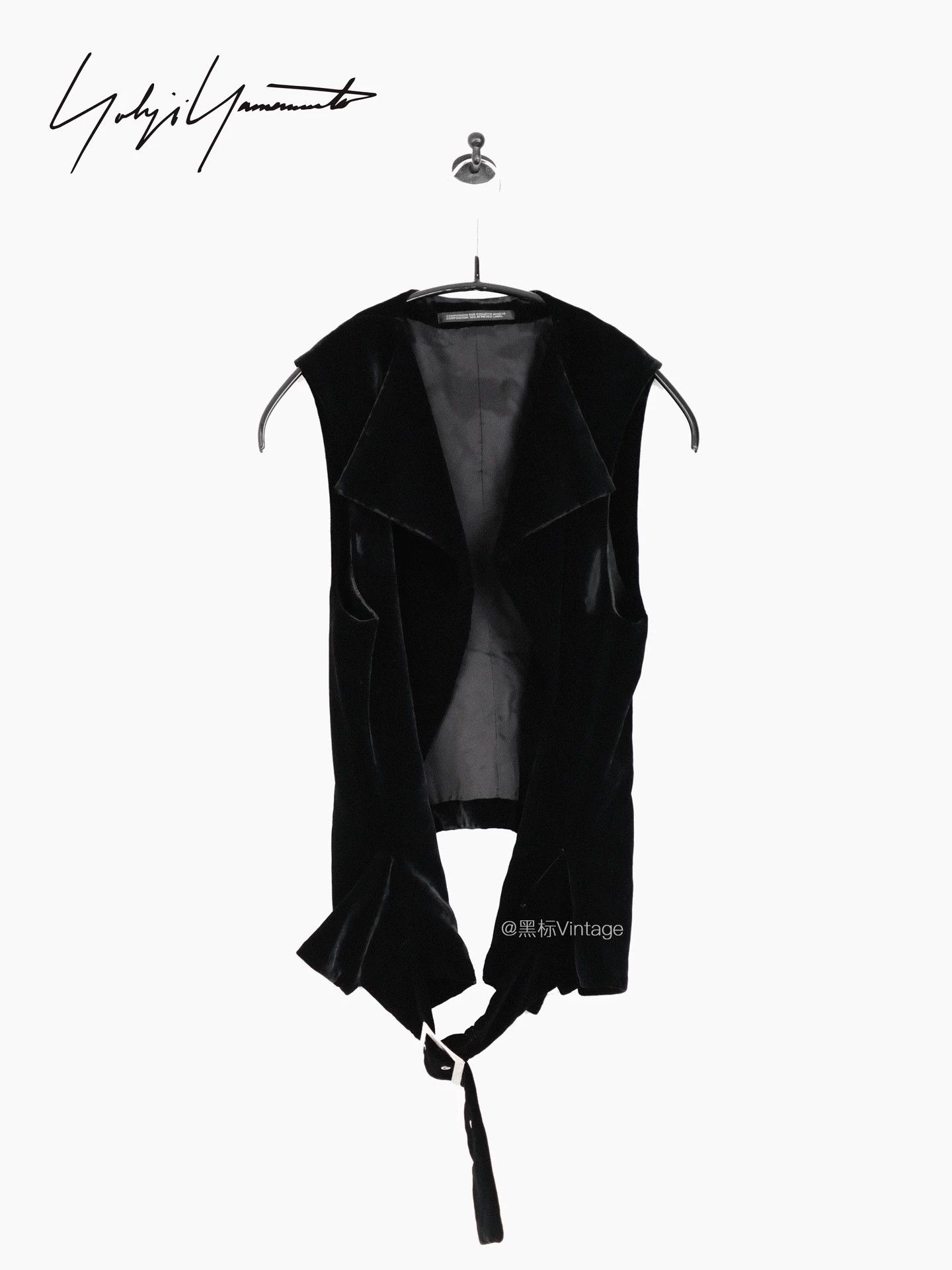 Yohji Yamamoto Yohji Yamamoto 04AW Black Velvet Belted Vest Women's Size S / US 4 / IT 40 - 2 Thumbnail