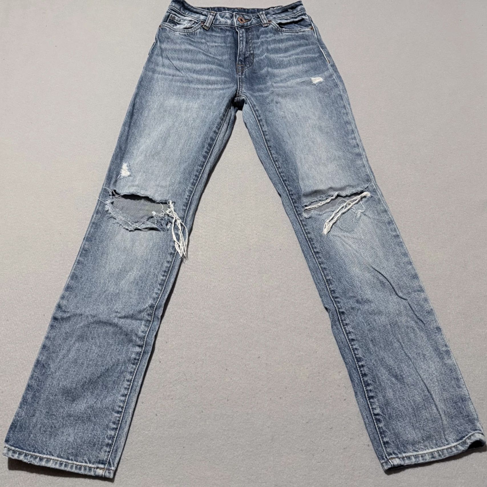 Buffalo David Bitton Buffalo Jeans Blue Distressed Jayden Straight 25x28 Women Denim Modern 90s City N/A Size 42" / US 20 - 2 Thumbnail