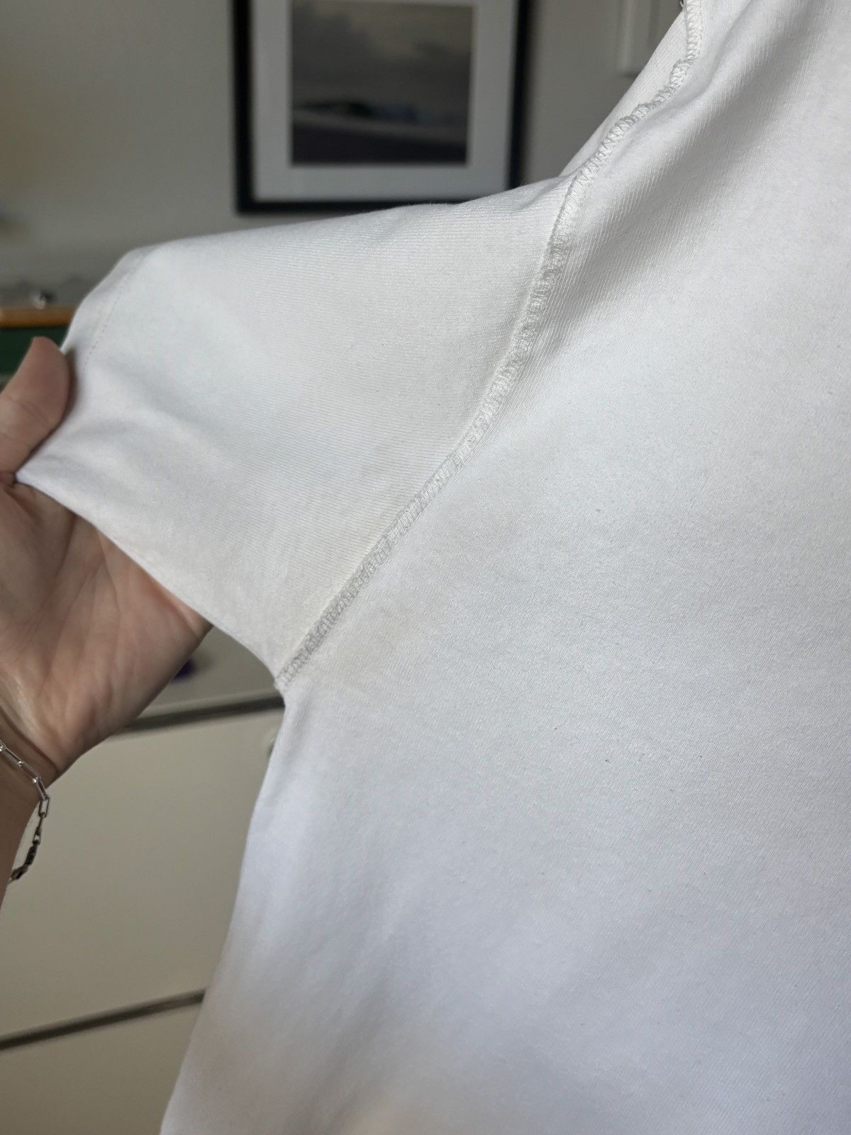 Louis Vuitton VIRGIL ABLOH - SMOKE WAVE LOGO TEE WHITE Size US L / EU 52-54 / 3 - 9 Thumbnail