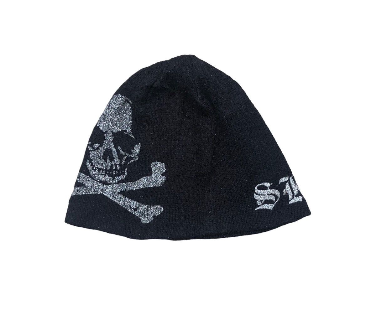image of Skategang x Skulls Vintage Skull Skate Beanie Hats in Black, Men's