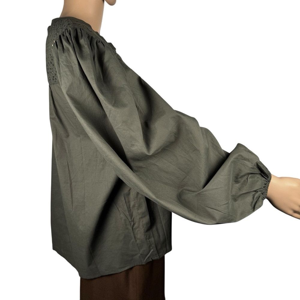 Joe's NWT New $248 Joe's Jeans Puff Sleeve Eyelet Forest Night Co Size XL / US 12-14 / IT 48-50 - 4 Thumbnail