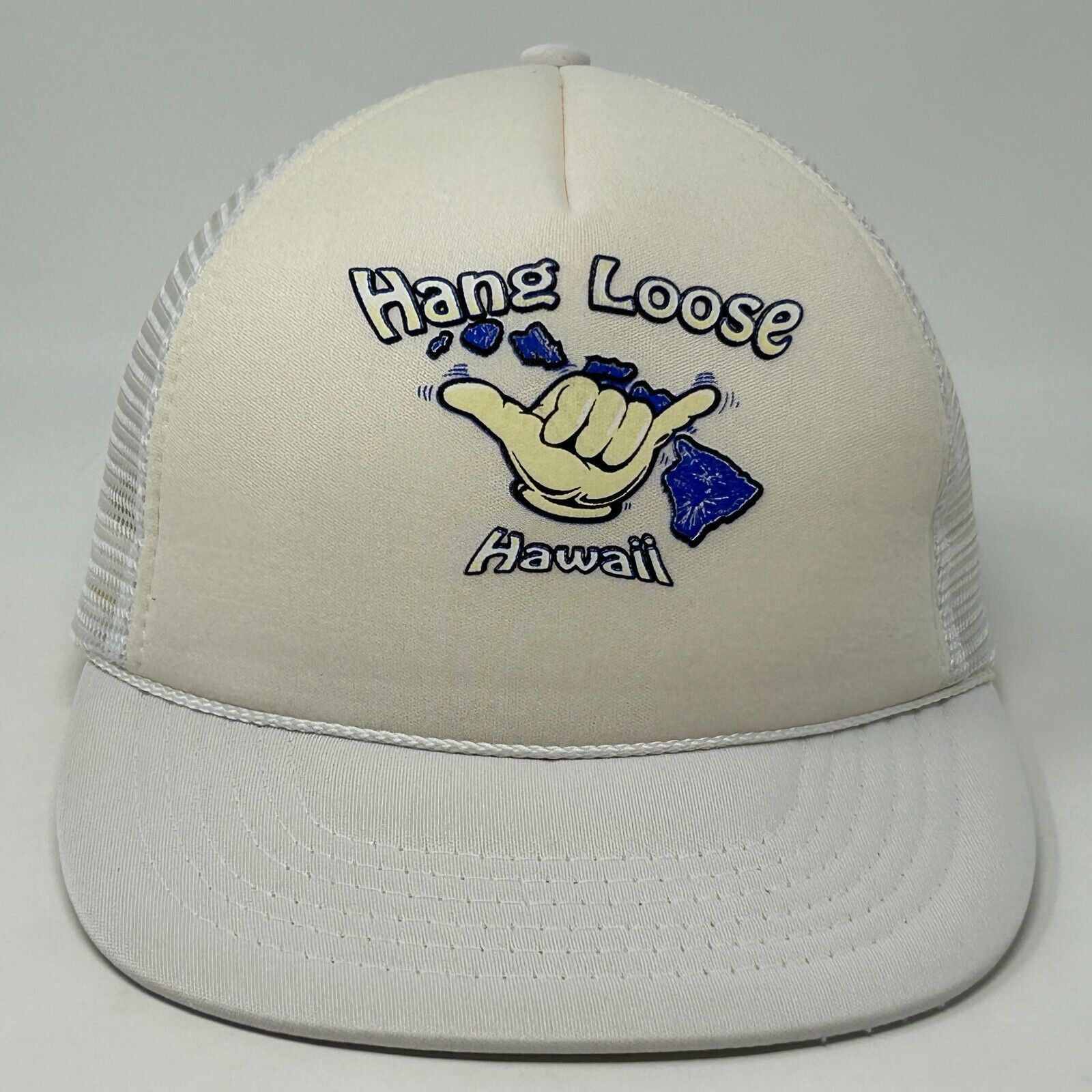 Vintage Hang Loose Hawaii Trucker Hat Cap White Vintage 90s Shaka Size ONE SIZE - 10 Thumbnail
