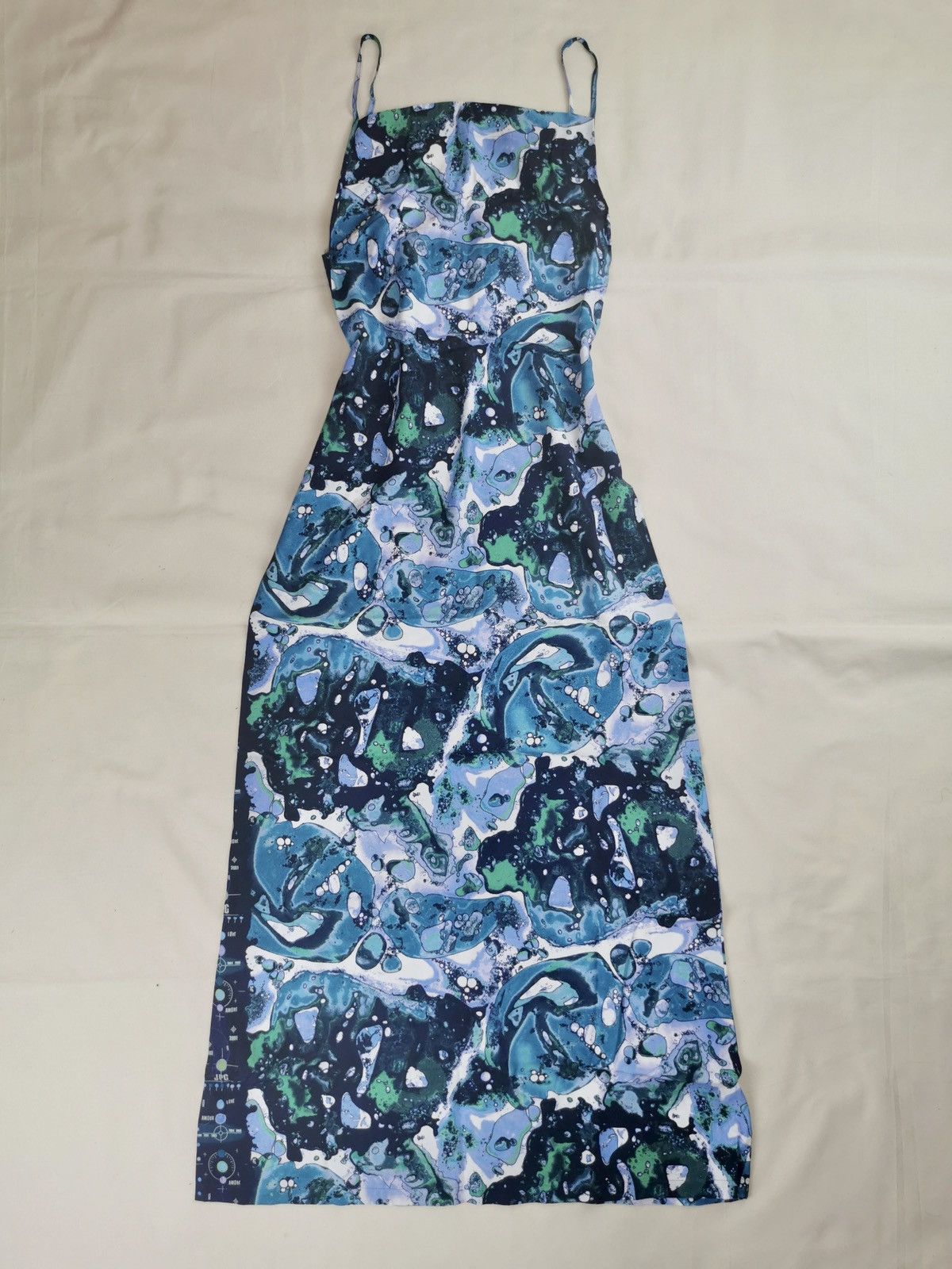 Jean Paul Gaultier SS2001 Jean Paul Gaultier Blue Bacteria Maxi Dress Vintage Size L / US 10 / IT 46 - 1 Thumbnail