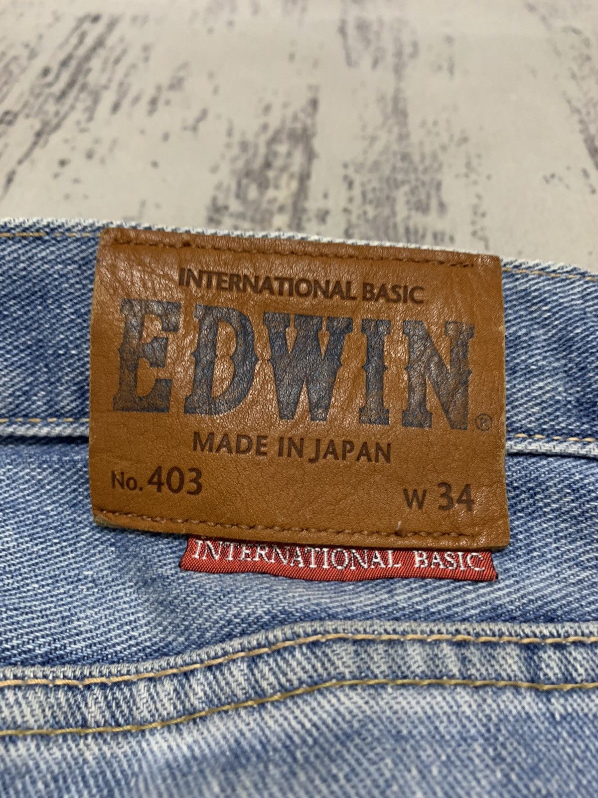 Edwin Vintage EDWIN 403 Distressed Ripped Denim Jeans 35x29.5 Size US 35 - 14 Thumbnail