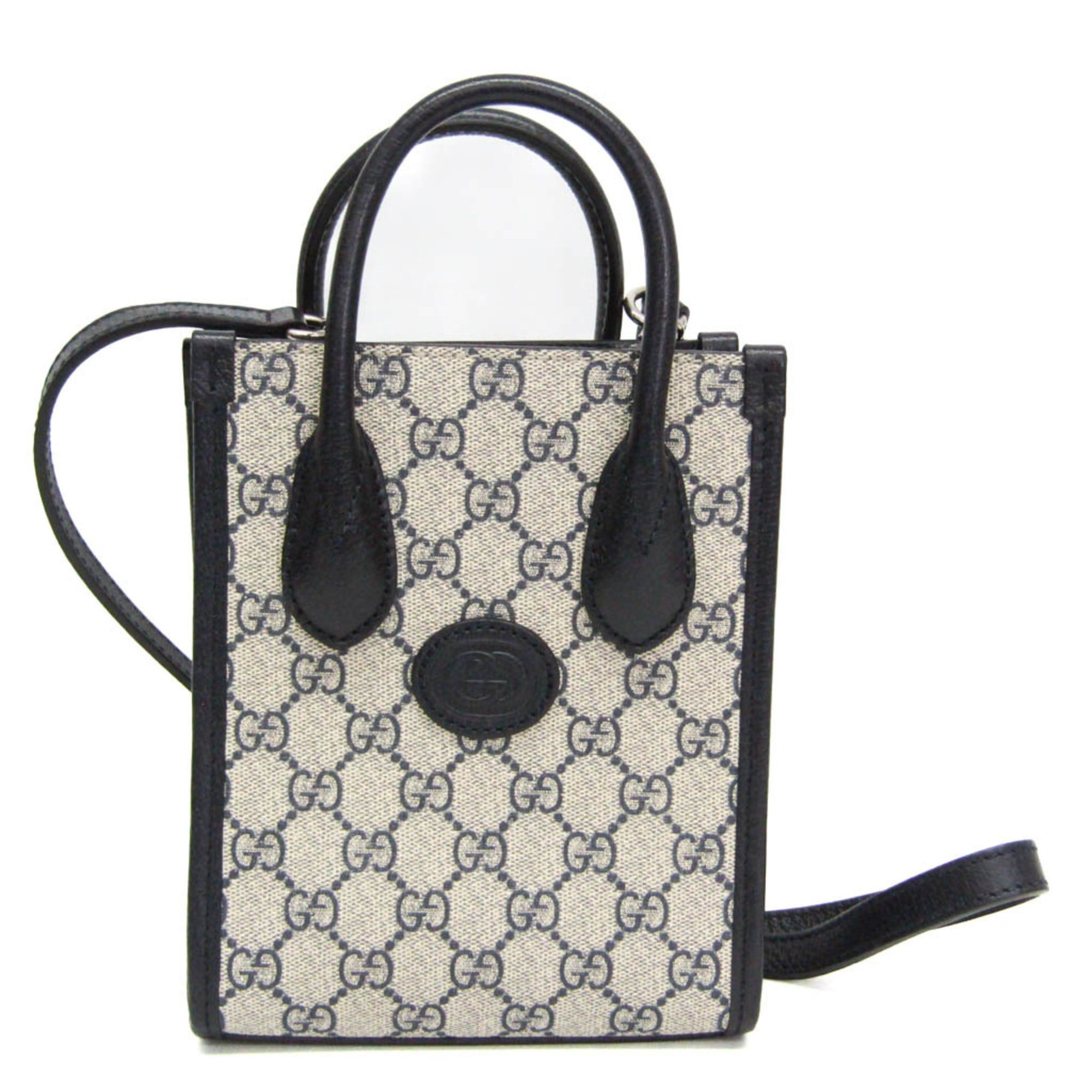 Gucci Gucci Interlocking G 671623 Women's Leather,GG Supreme Handbag,Shoulder Bag Beige,Navy Size ONE SIZE - 1 Thumbnail
