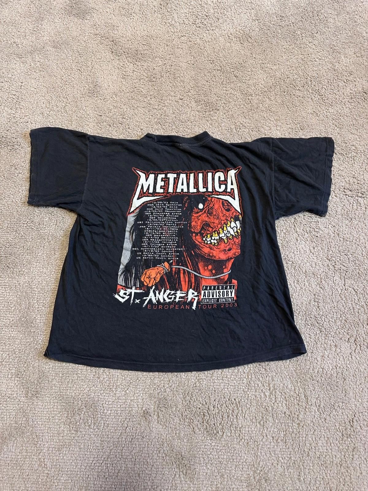 Vintage Metallica St - Anger 2003 Tour Black Band T-shirt XL