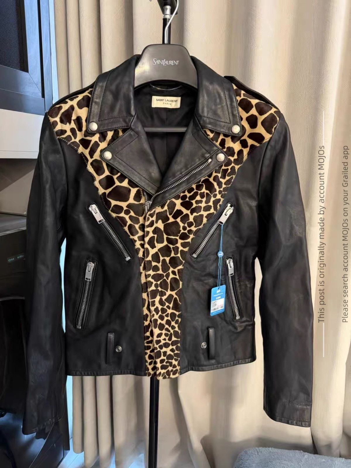 Saint Laurent Paris Saint Laurent Leopard Print Leather Jacket
