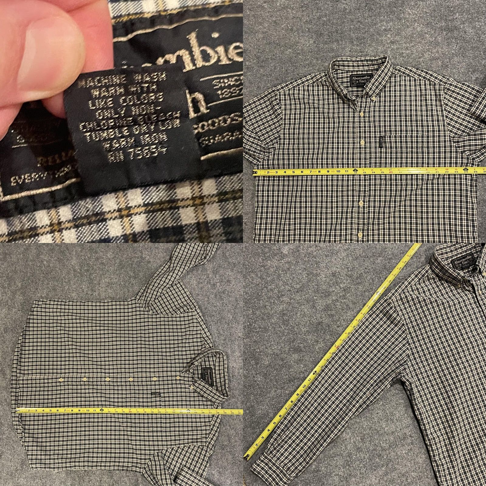 Abercrombie & Fitch VINTAGE Abercrombie & Fitch Button-Down Shirt Mens L Plaid Shirt Blue Black Gold Pattern Casual Shirt Size US L / EU 52-54 / 3 - 8 Thumbnail