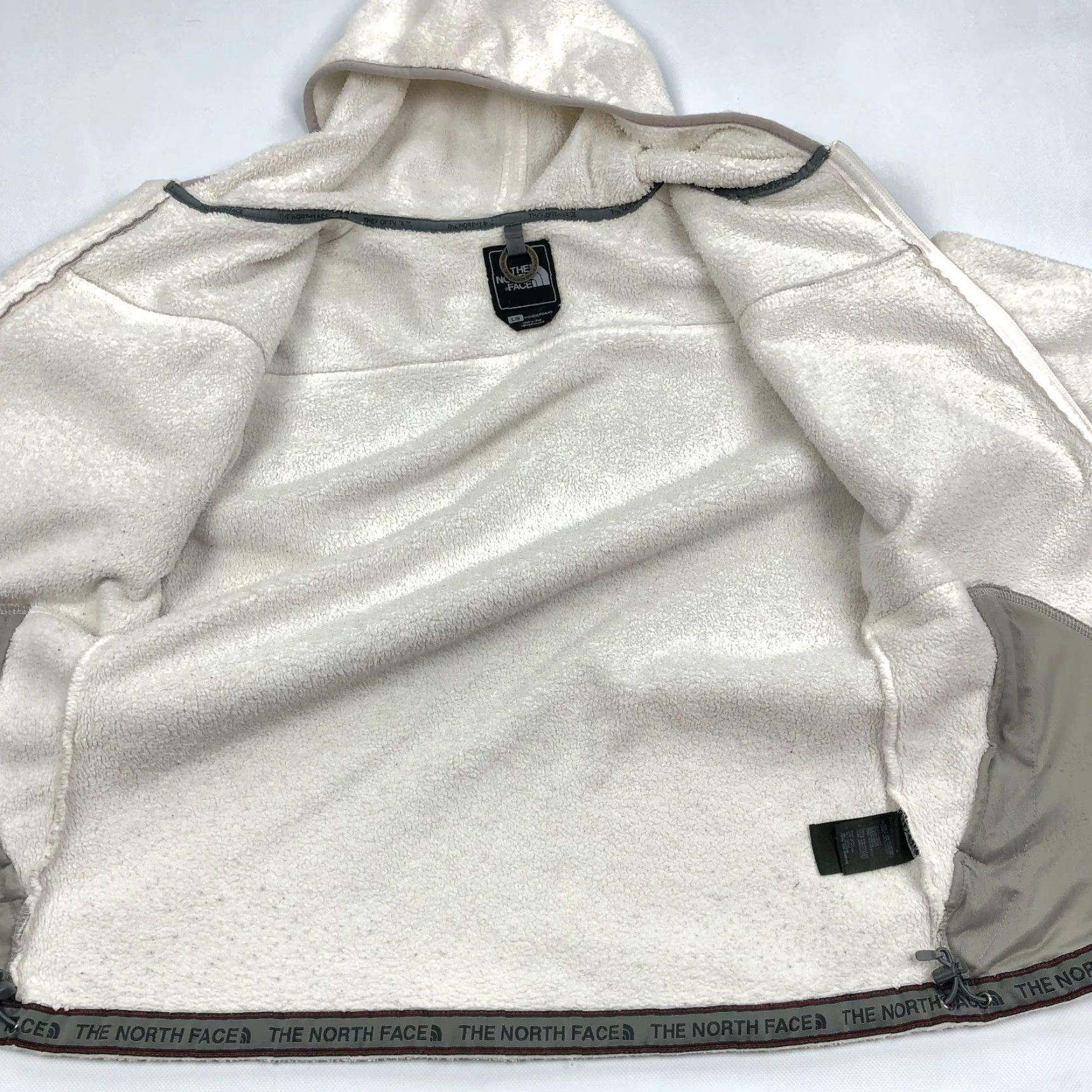 The North Face VINTAGE The North Face Fleece Jacket Womens L White Hooded Oso TNF Size L / US 10 / IT 46 - 4 Thumbnail