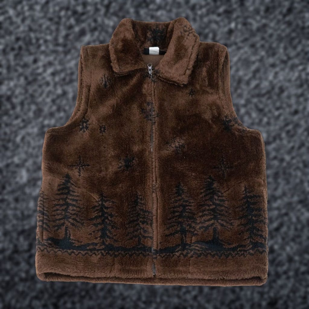 Vintage VINTAGE Canyon Vest Women's Sleeveless Fleece Sherpa Zip Brown 90s Nature USA Large Size L / US 10 / IT 46 - 1 Thumbnail