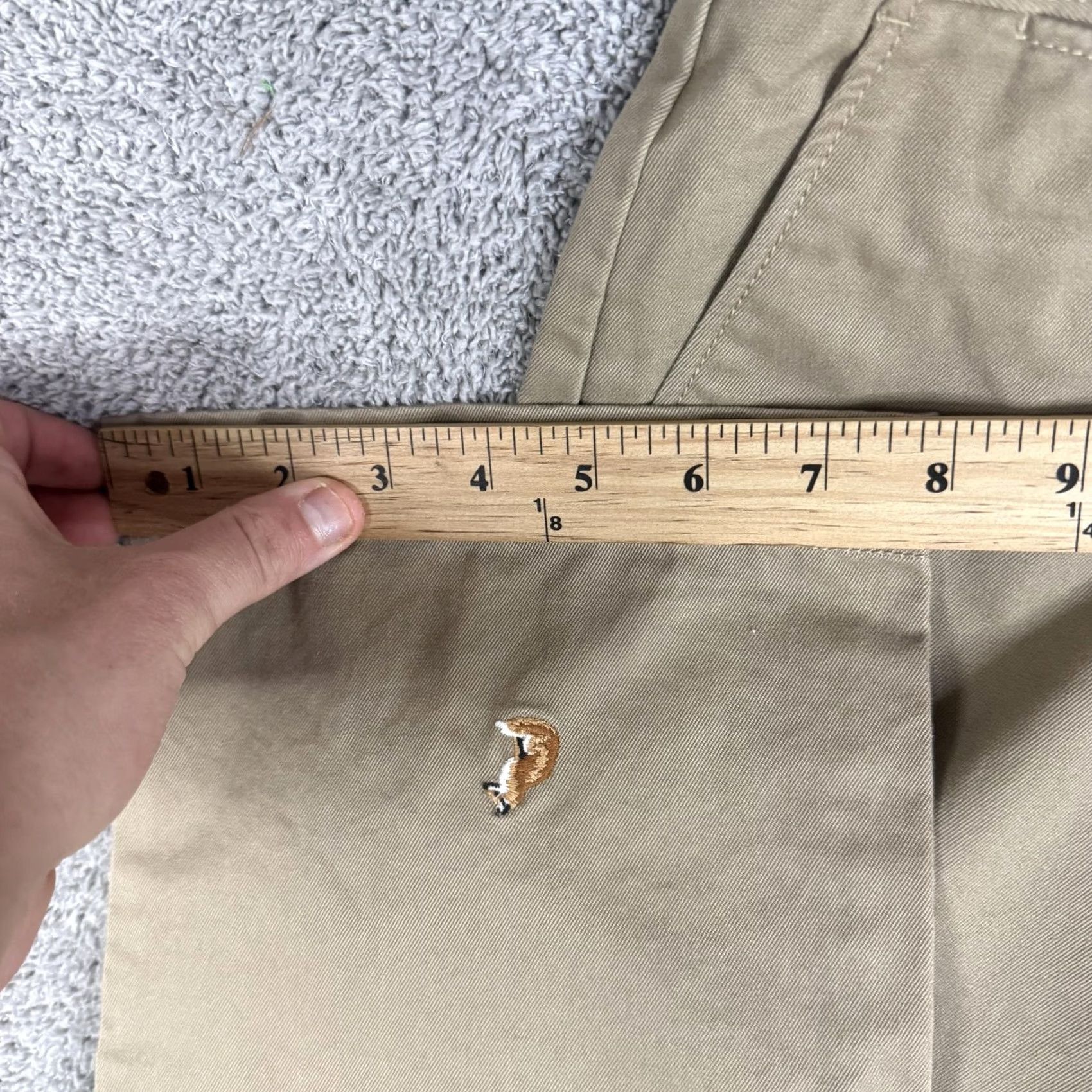 J.Crew J.Crew Broken In Pants Mens 33x34 Beige Chino Embroidered Fox Casual Canvas Size US 33 - 7 Thumbnail