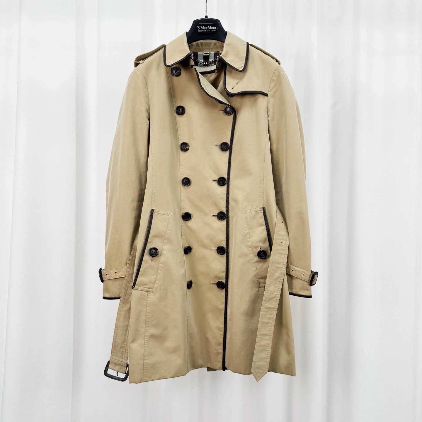 Burberry Burberry Leather-Trimmed Trench Coat Size US M / EU 48-50 / 2 - 1 Thumbnail