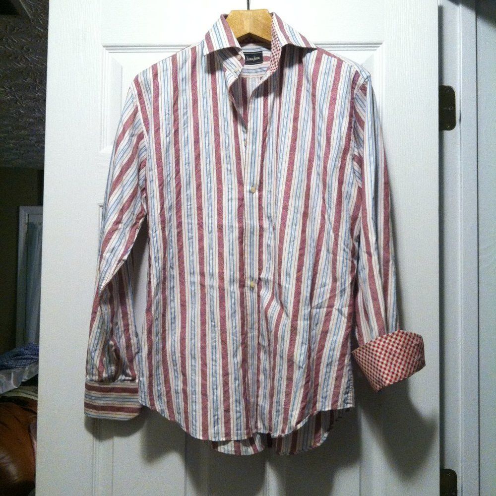 Neiman Marcus NEIMAN MARCUS MEN'S COTTON CASUAL SHIRT SIZE: M Size US M / EU 48-50 / 2 - 3 Thumbnail