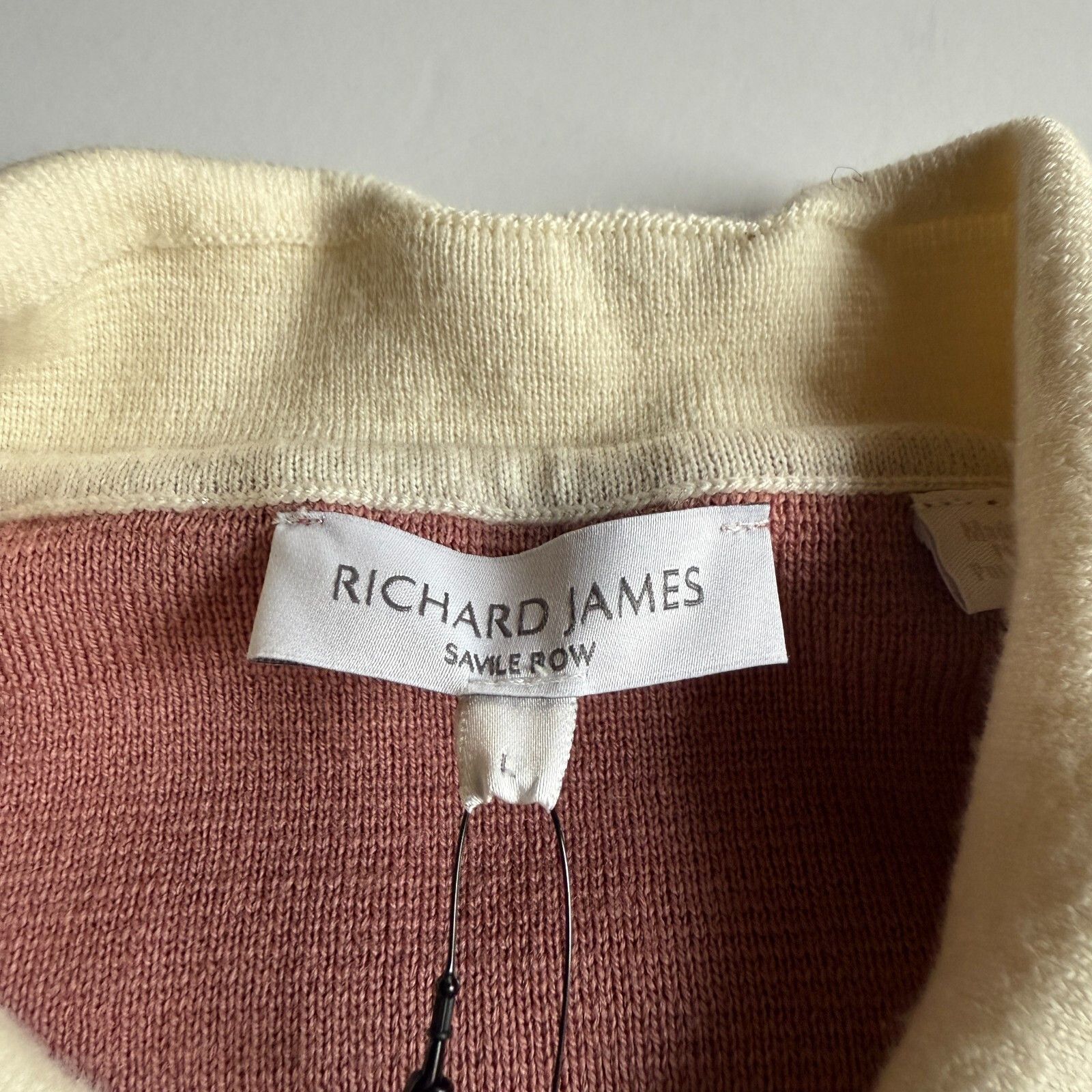 Richard James Richard James Savile Row Merino Wool Cardigan - Pink & Cream Size US L / EU 52-54 / 3 - 2 Thumbnail