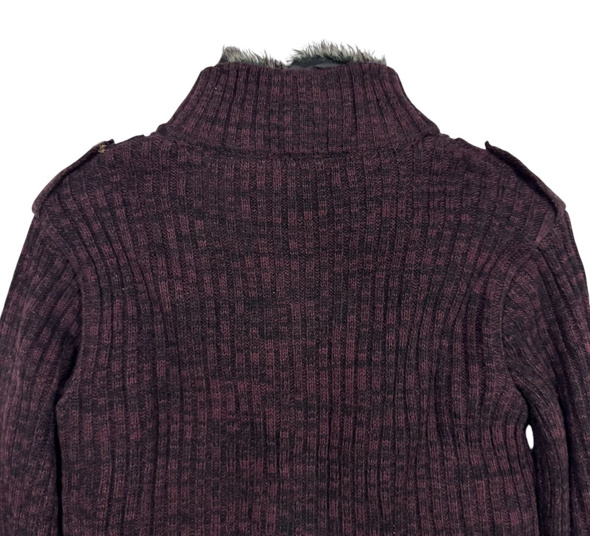 Japanese Brand Vtg🔥Japanese Brand Cable Knit Zipper Inner Fur Sweater Size US L / EU 52-54 / 3 - 12 Thumbnail