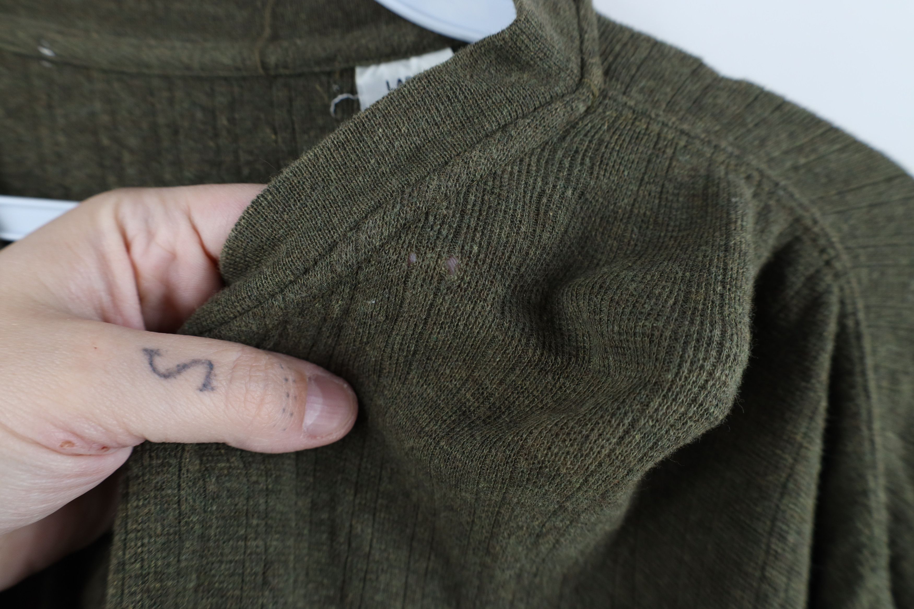 Vintage Vintage 90s Streetwear Blank Knit Long Sleeve Henley T-Shirt Size US L / EU 52-54 / 3 - 4 Thumbnail