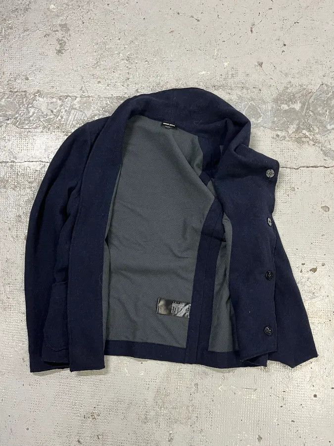 Giorgio Armani AW2011 Giorgio Armani Navy Wool Asymmetrical Wrap Jacket Size 44R - 8 Thumbnail