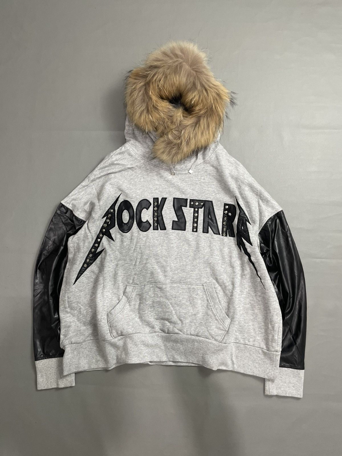 Japanese Brand Gladnews Studded Rockstar Fur Hoodie Size US M / EU 48-50 / 2 - 2 Thumbnail