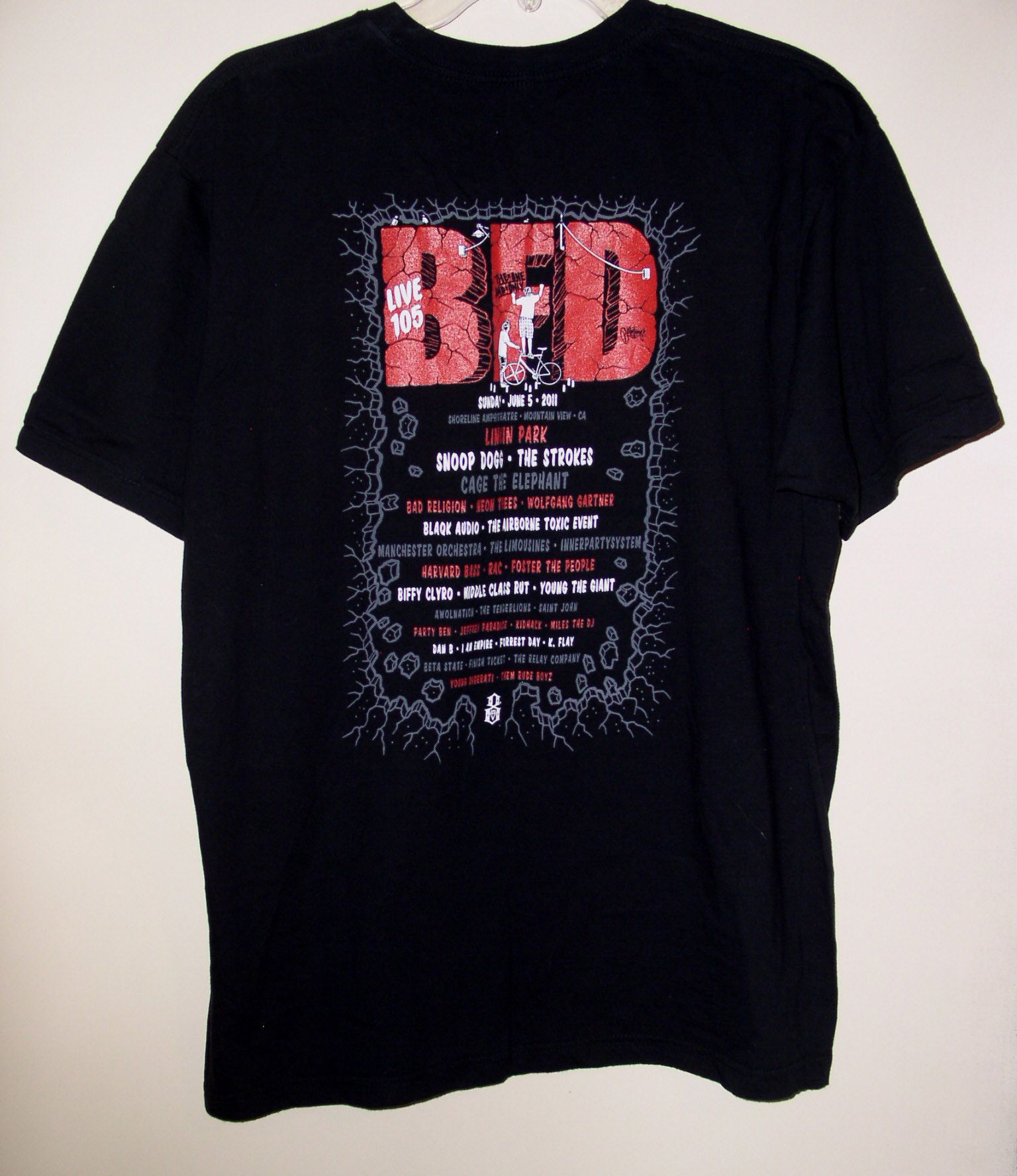 Rap Tees BFD Concert Shirt 2011 Mountain View Linkin Park Snoop Dogg Size US XL / EU 56 / 4 - 2 Thumbnail
