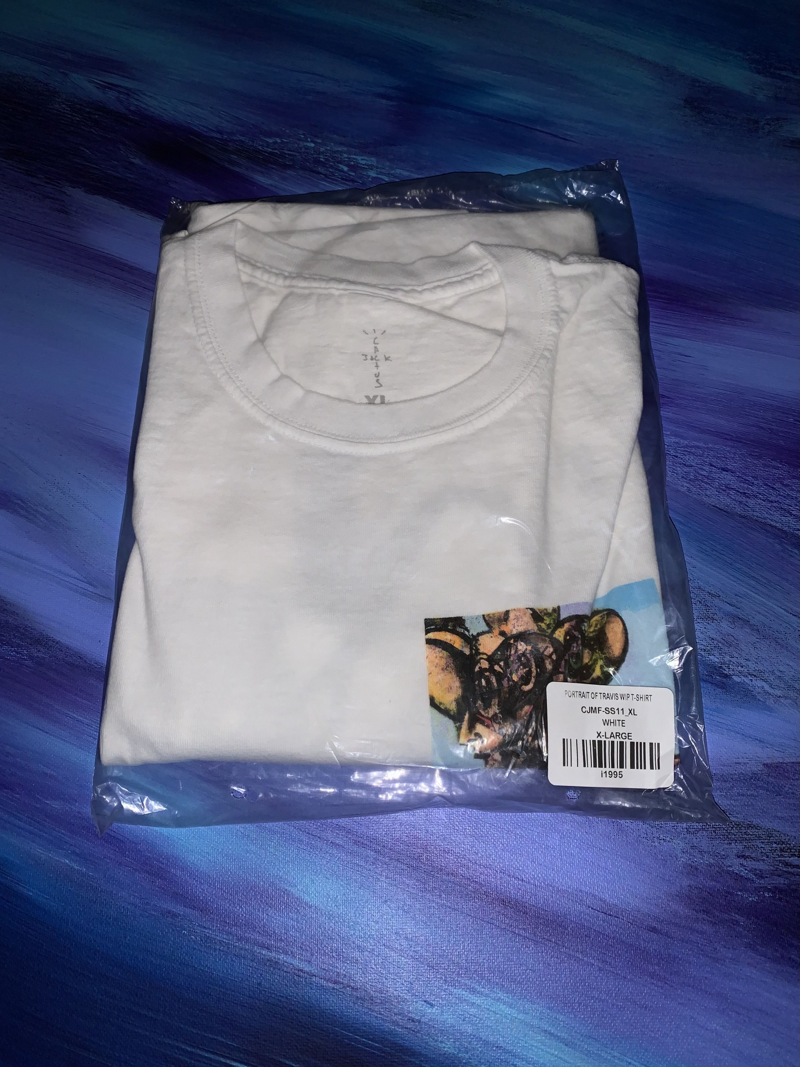 image of Travis Scott Wip George Condo Tee in White, Men's (Size XL)