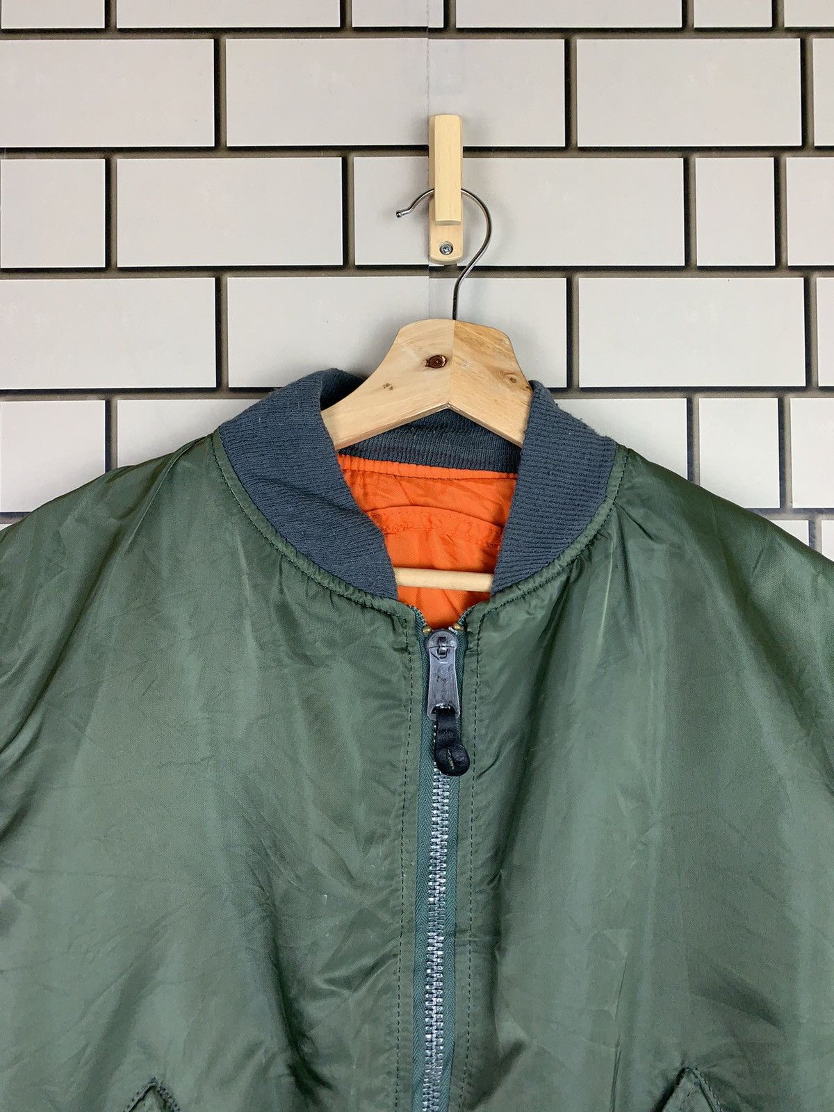 Alpha Industries × Vintage Vintage Military Alpha MA-1 Flyer Bomber Jacket Size US L / EU 52-54 / 3 - 3 Thumbnail
