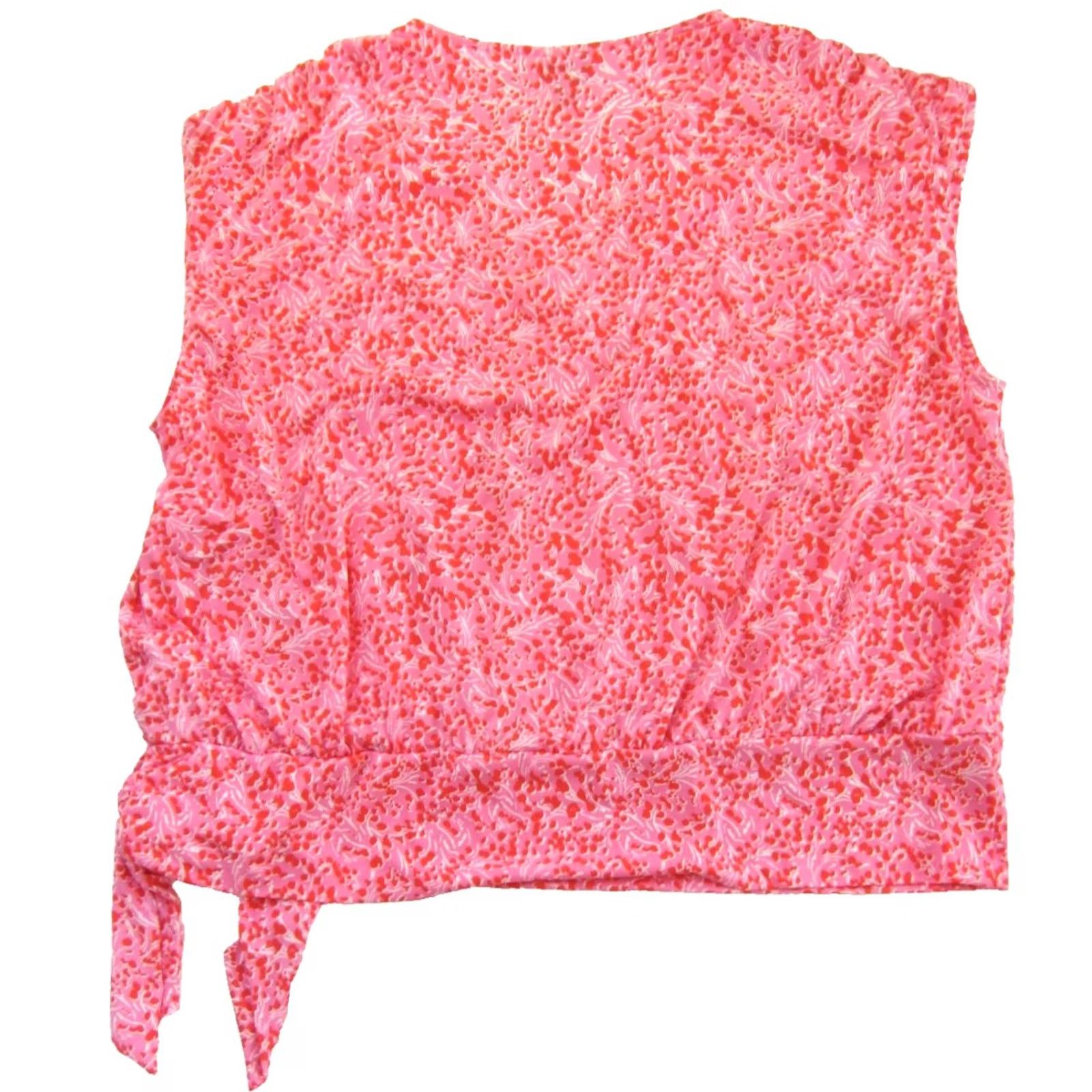 Vintage International Concepts Gia Blouse 3X Pink Geometric VNeck Cap Sleeve Stretch NWT Size XXL / US 16-18 / IT 52-54 - 2 Thumbnail