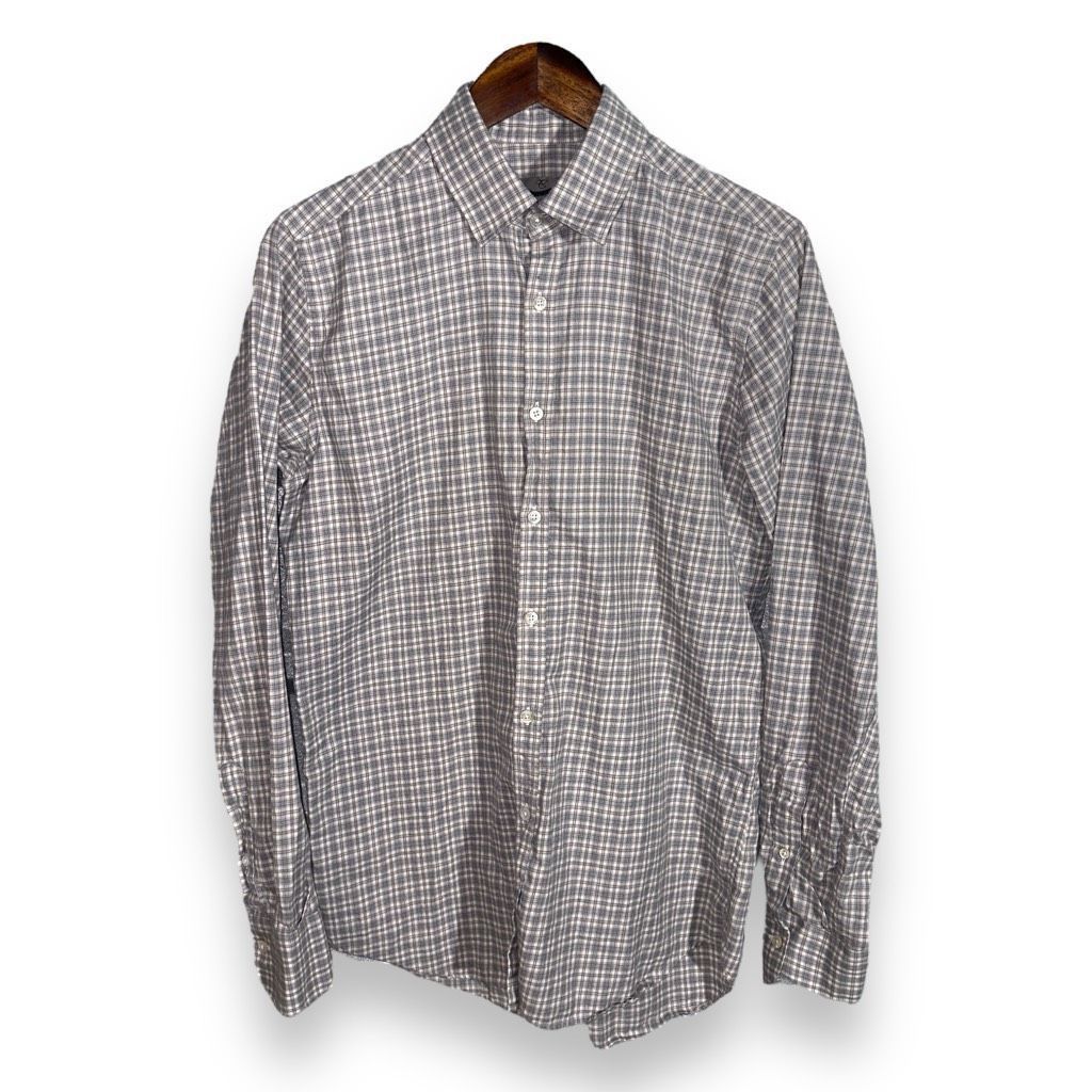 Canali Canali Gray Flannel Made in Italy Button Up Shirt Sz M Size US M / EU 48-50 / 2 - 1 Thumbnail