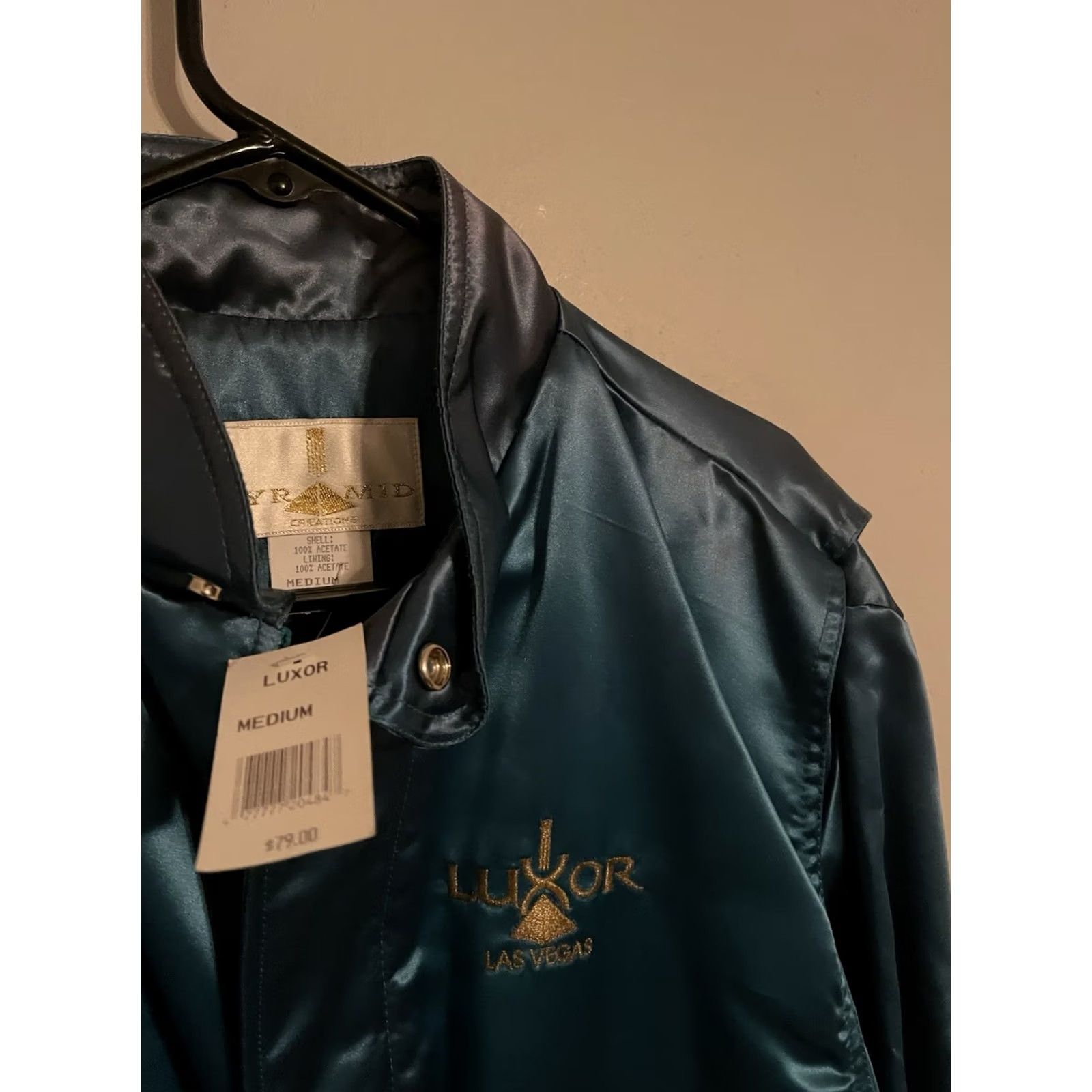 Altea VINTAGE PYRAMID Luxor Las Vegas Hotel Casino Teal Satin Bomber Jacket Mens M New Size US M / EU 48-50 / 2 - 4 Thumbnail