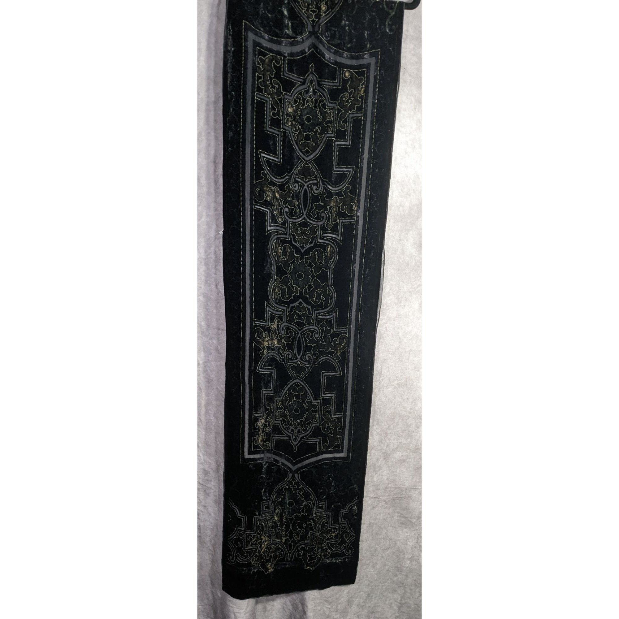 Chicos Chicos Black Burnt Velvet Scarf With Gold Baroque Print Size ONE SIZE - 9 Thumbnail