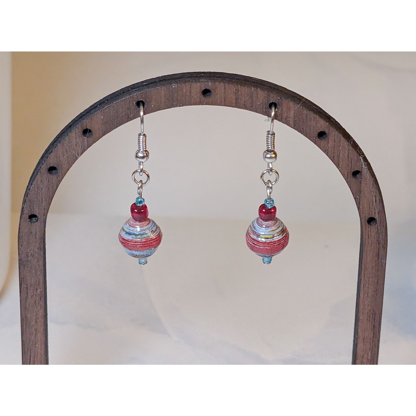 Vintage VTG 1980s 3-Strand Beaded Station Chain & Matching Earrings Size ONE SIZE - 4 Thumbnail