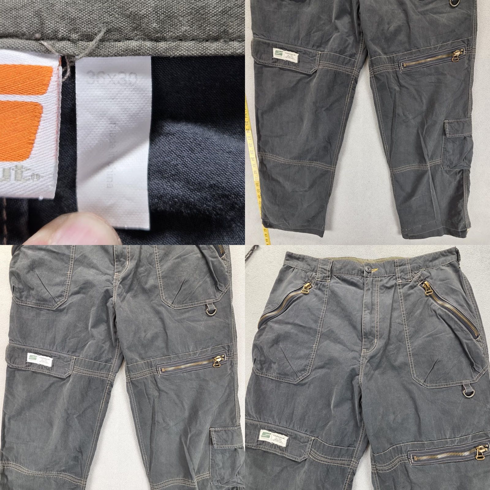 Sideout VTG Military Style Cargo Pants Mens 36x30 Gray Sideout Canvas Pockets Workwear Casual Cargo Pants Mens Gray Canvas Size US 36 / EU 52 - 8 Thumbnail