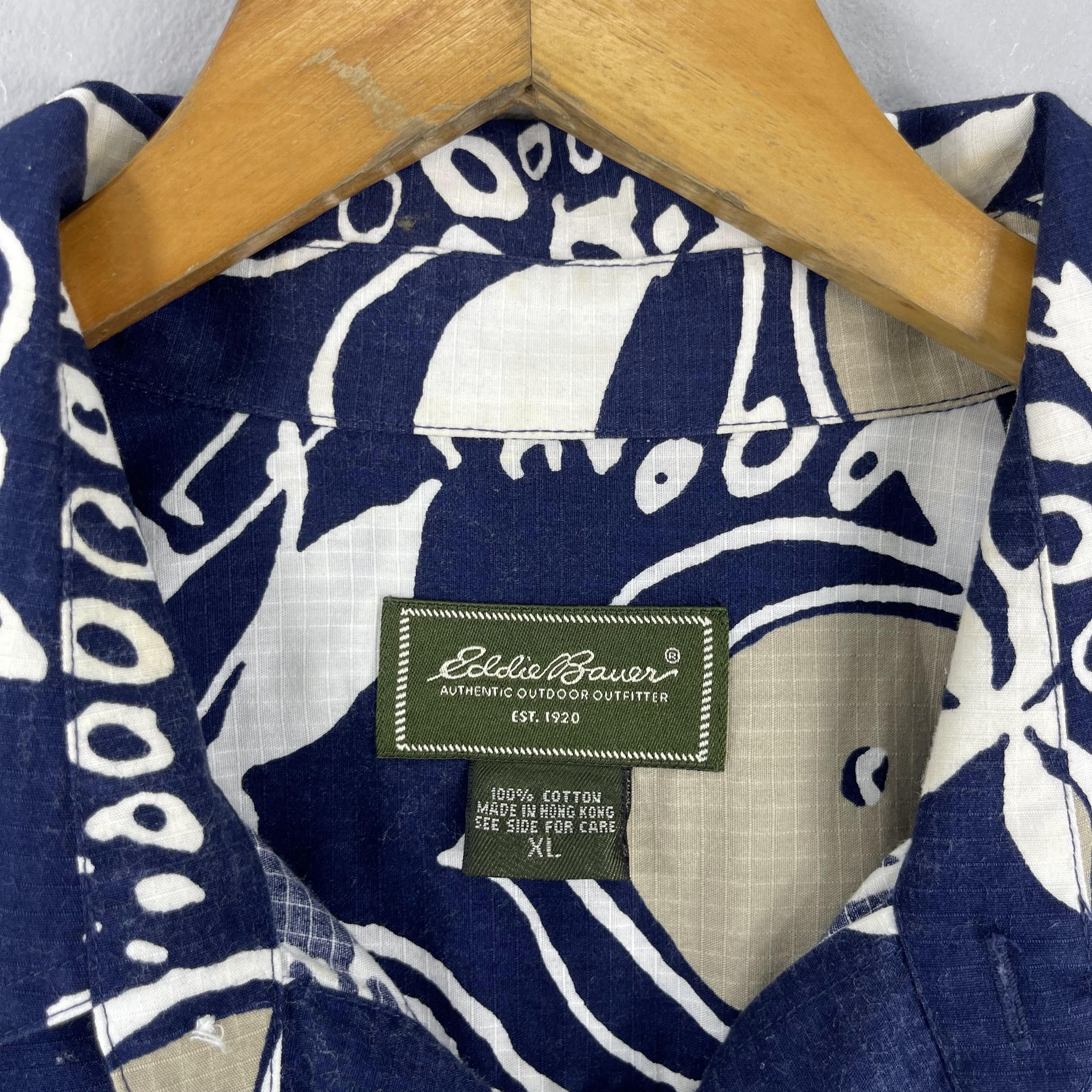 Eddie Bauer EDDIE BAUER Hawaiian Aloha Tropical Floral Motive Shirt Size US XL / EU 56 / 4 - 5 Thumbnail